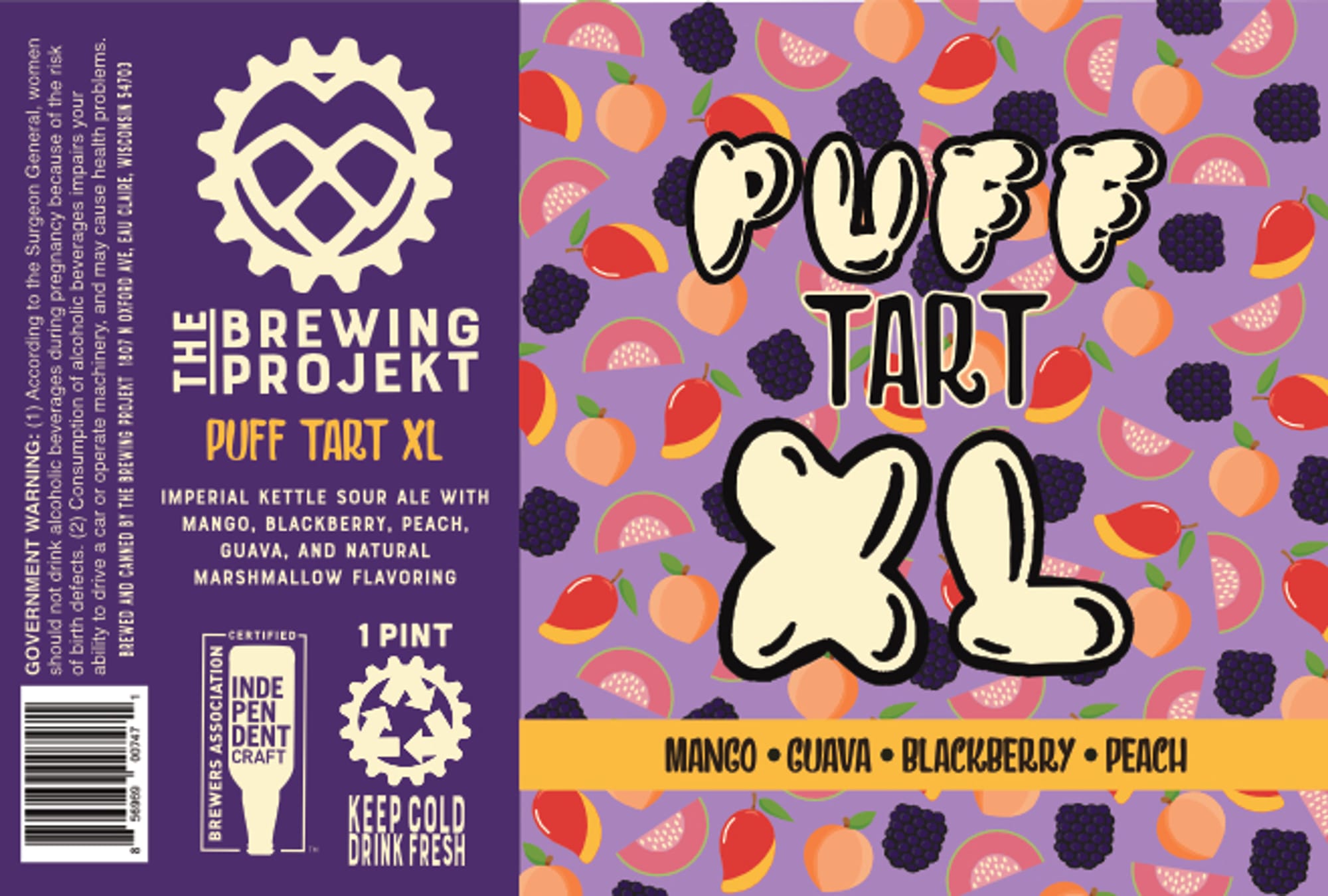 Puff Tart XL by The Brewing Projekt - beer label