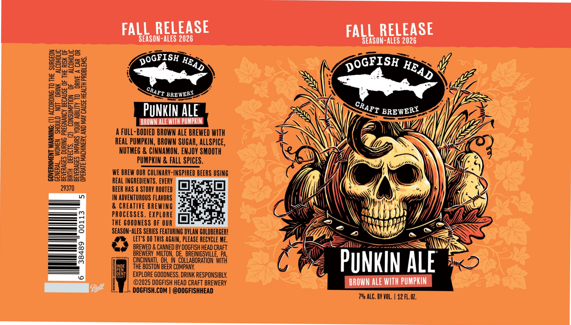Punkin’ Ale by Dogfish Head Craft Brewery - beer label