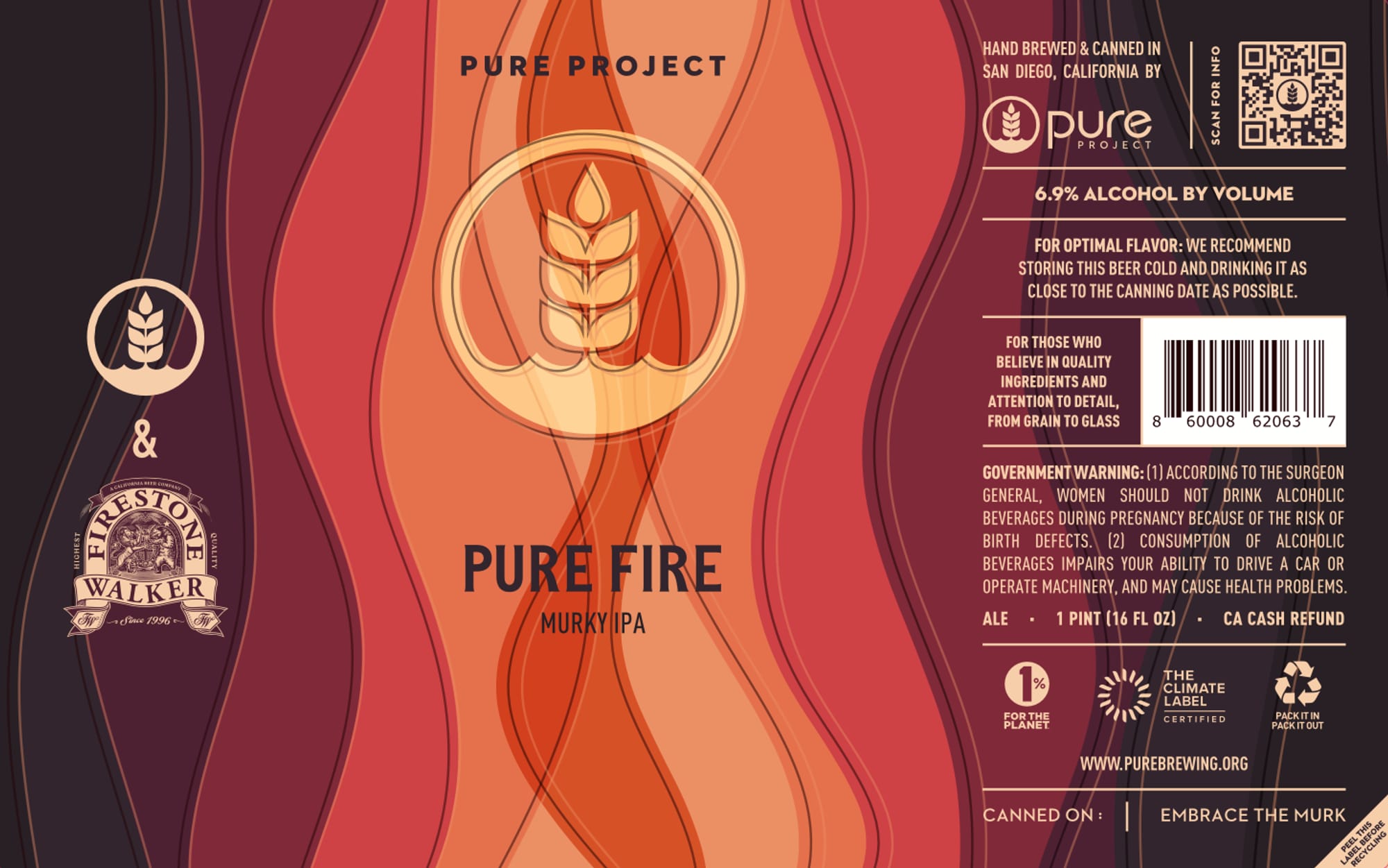 Pure Fire by Pure Project - beer label