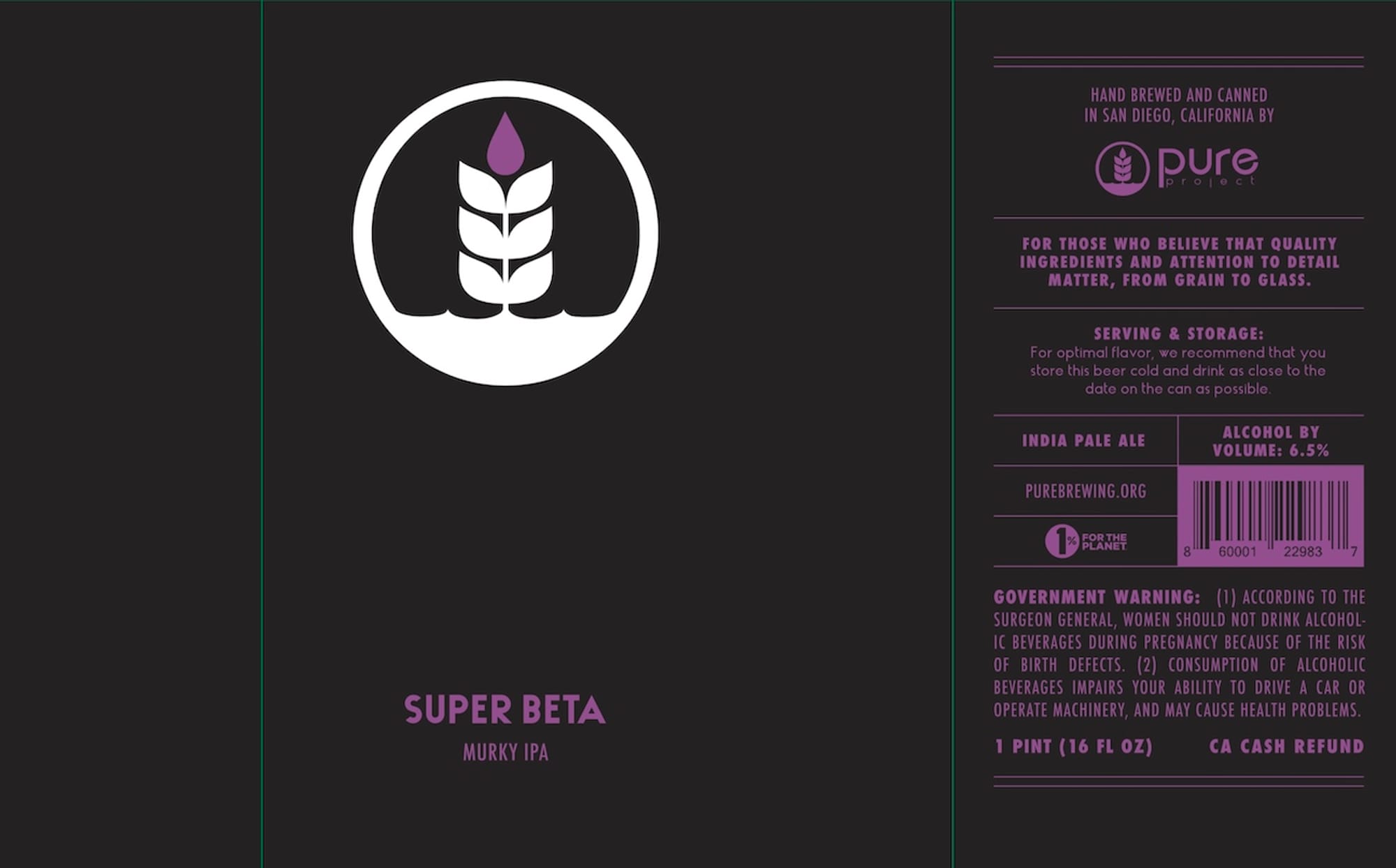 Super Beta by Pure Project - beer label