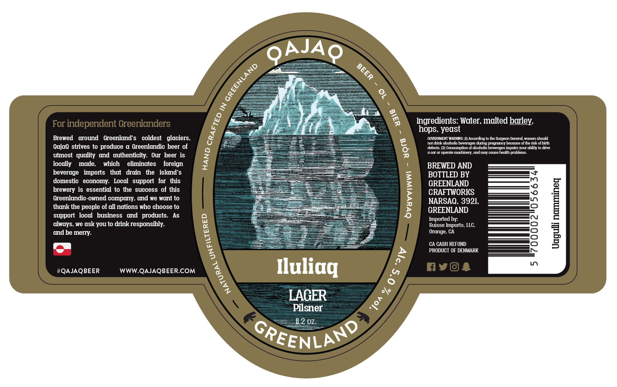 Iluliaq Lager by Qajaq Beer - beer label