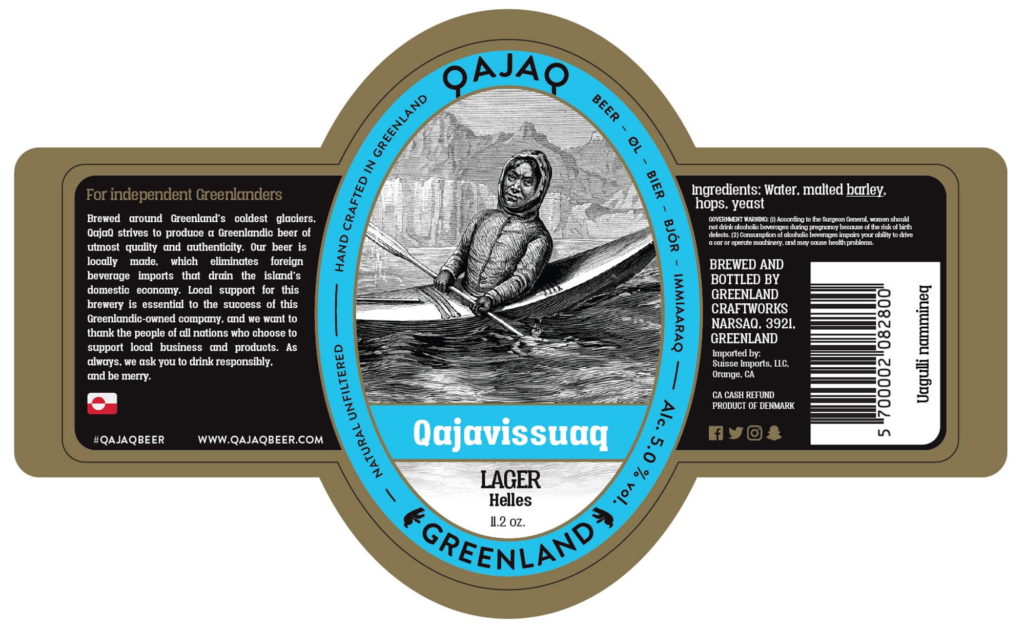 Qajavissuaq Lager by Greenland Craftworks - beer label