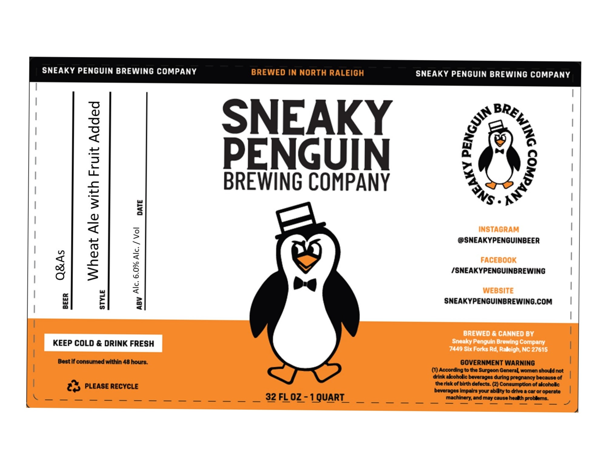 Q&As by Sneaky Penguin Brewing Company - beer label