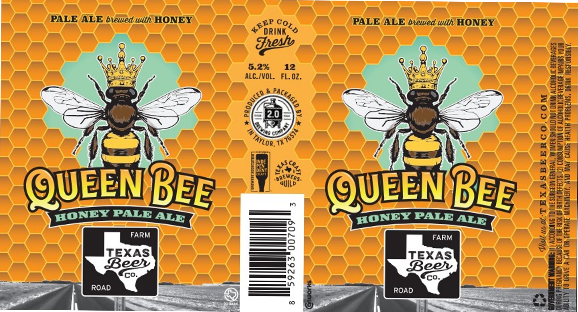 Queen Bee by Texas Beer Co. - beer label