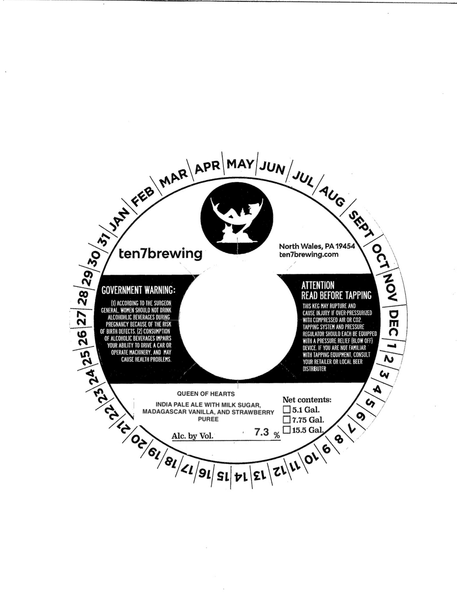 Queen of Hearts by ten7brewing - beer label
