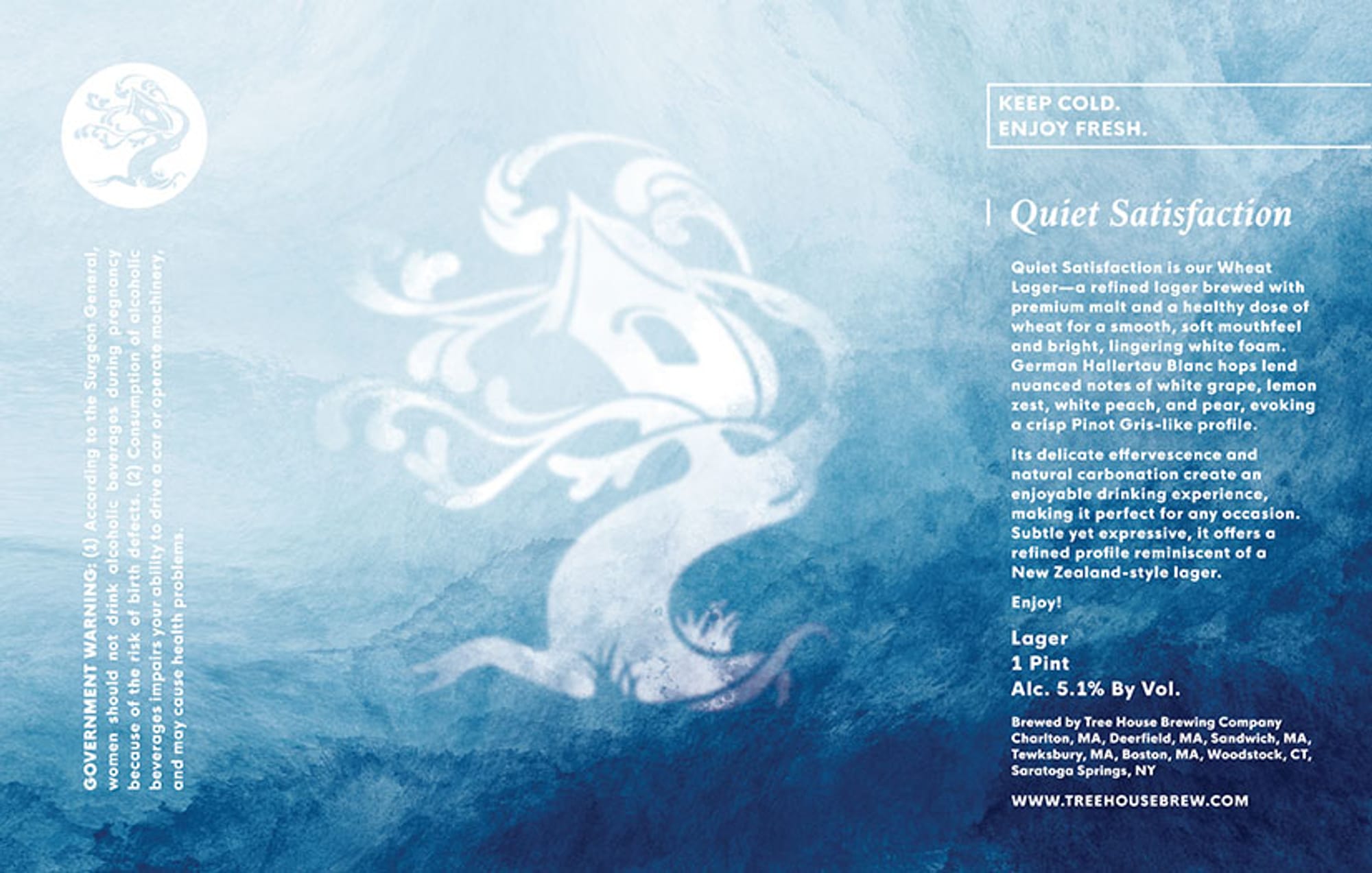 Quiet Satisfaction by Tree House Brewing Company - beer label