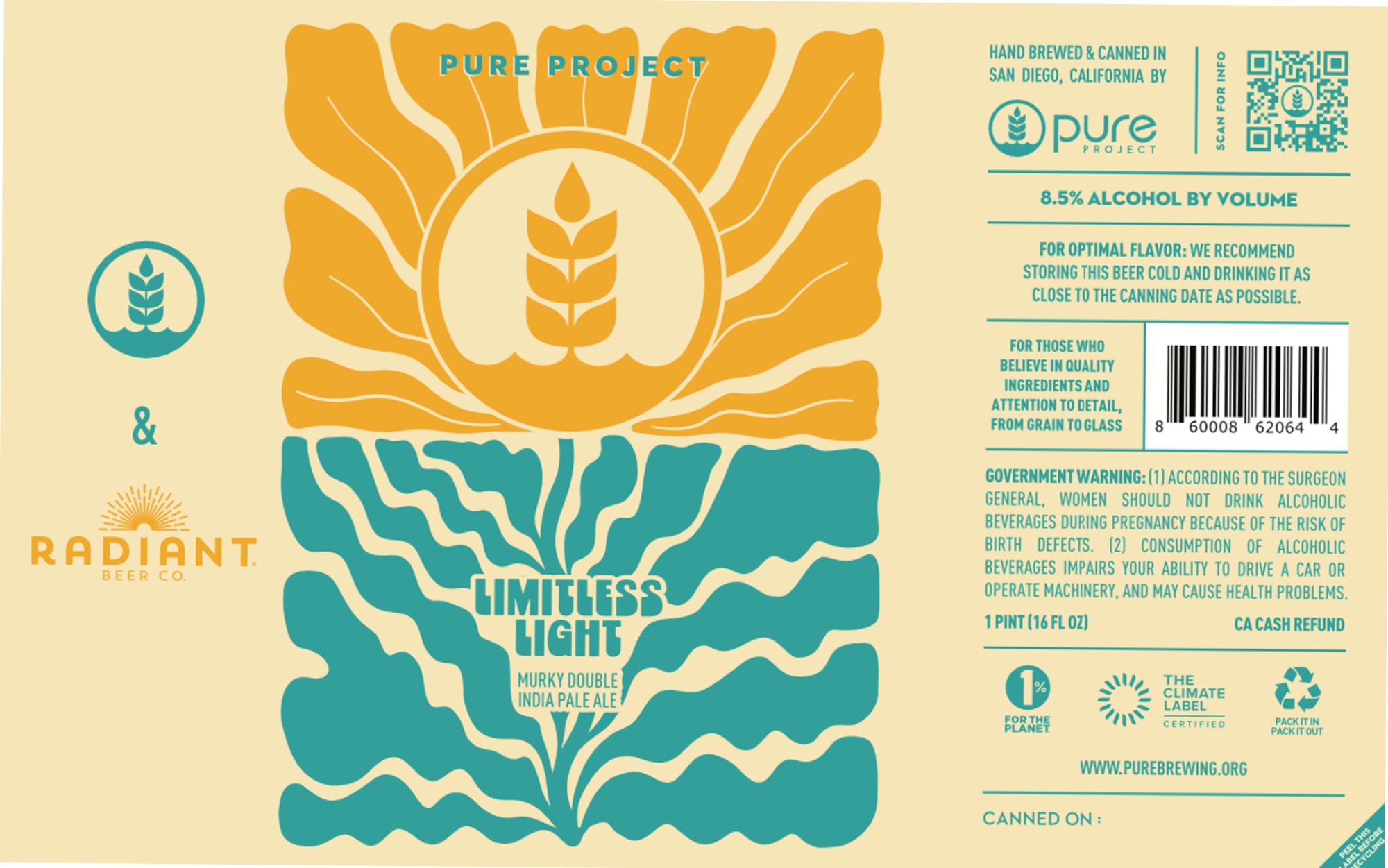 Radiant Limitations by Pure Project - beer label