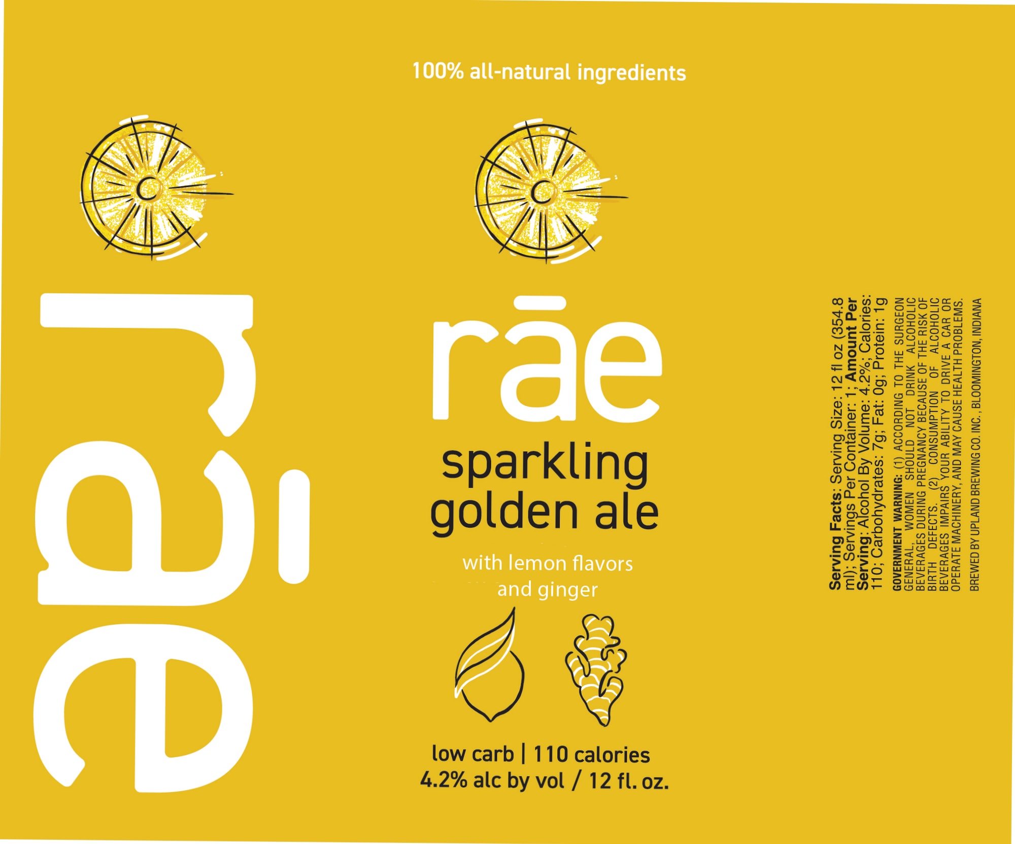 rae sparkling golden ale by Up-and-Coming Co. Inc. - beer label