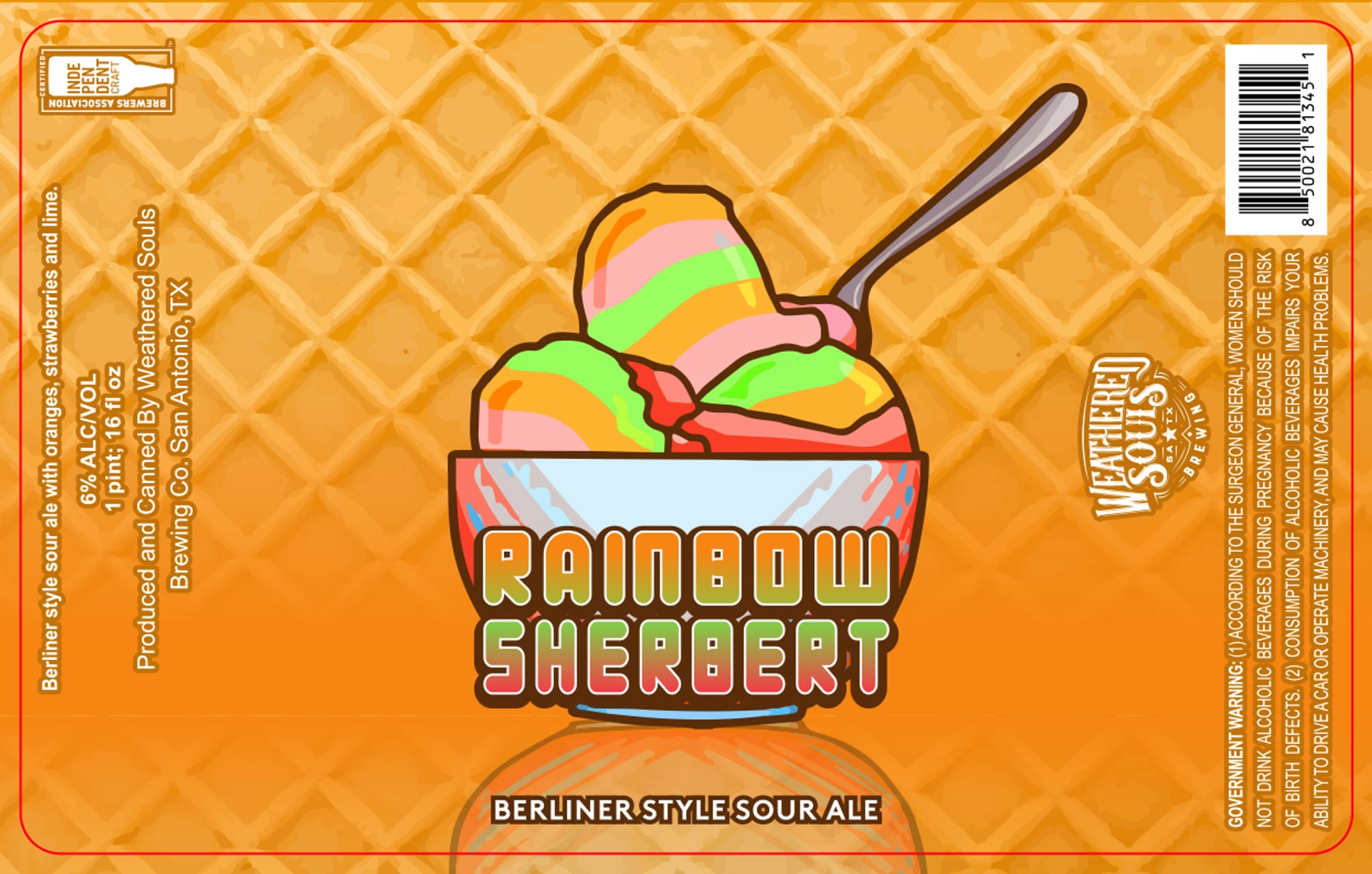 Rainbow Sherbert by Weathered Souls Brewing Co. - beer label