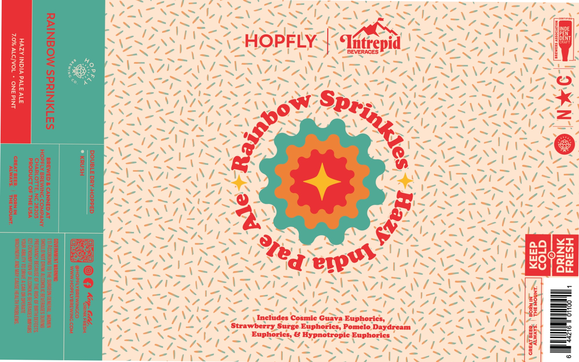 Rainbow Sprinkles by Hopfly Brewing - beer label