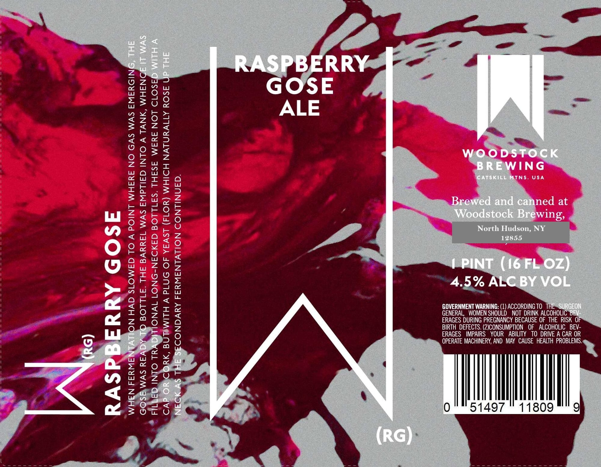 Raspberry Gose Ale by Woodstock Brewing - beer label