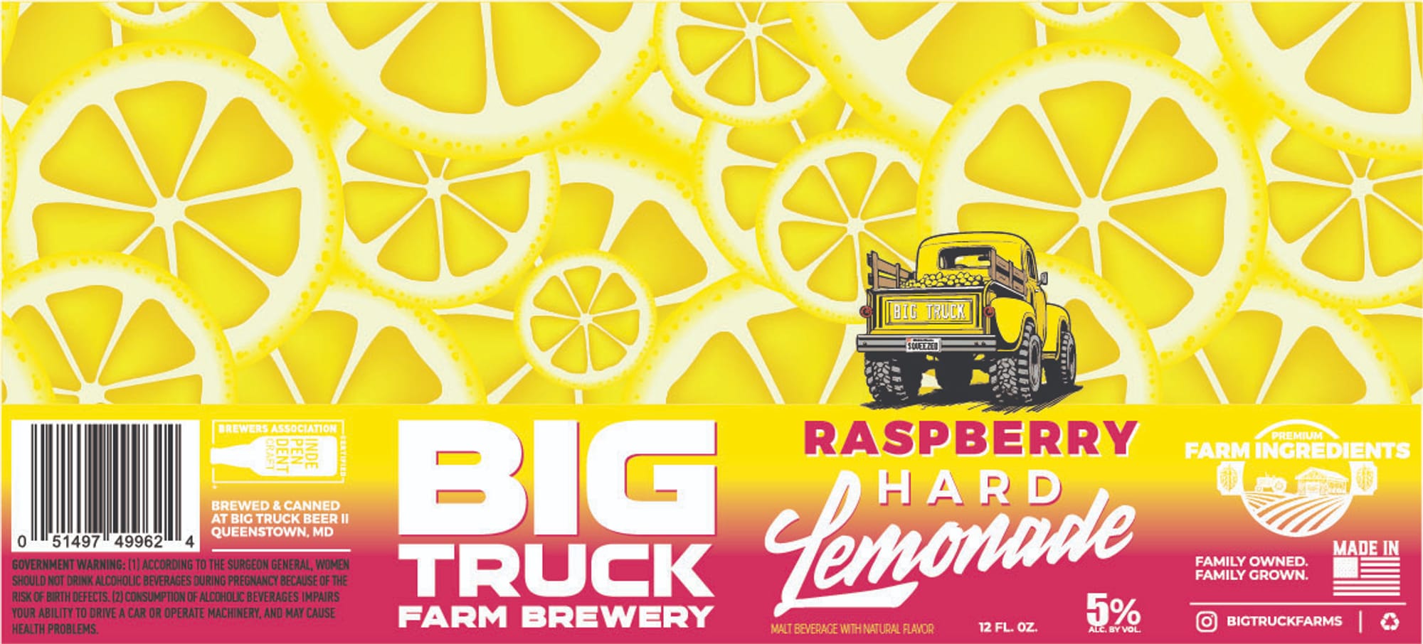 Raspberry Hard Lemonade by Big Truck Farm Brewery - beer label