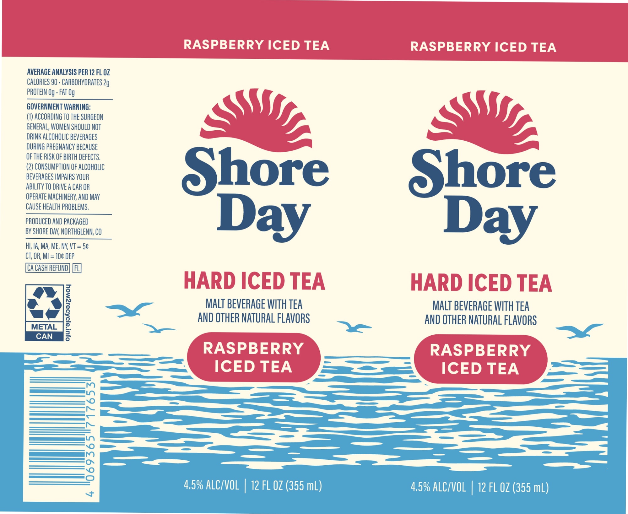 Raspberry Iced Tea by Shore Day - beer label
