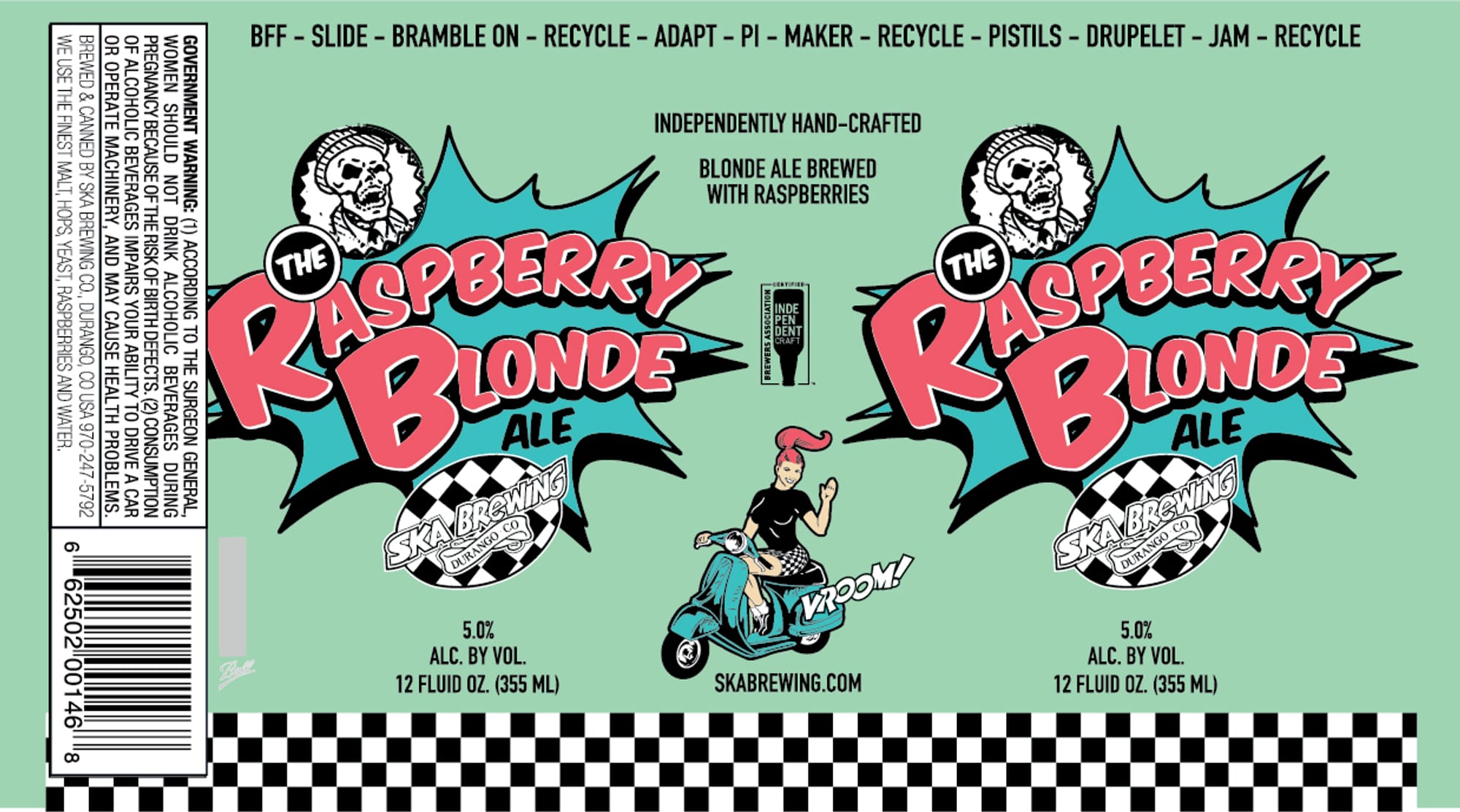 The Raspberry Blonde Ale by Ska Brewing - beer label