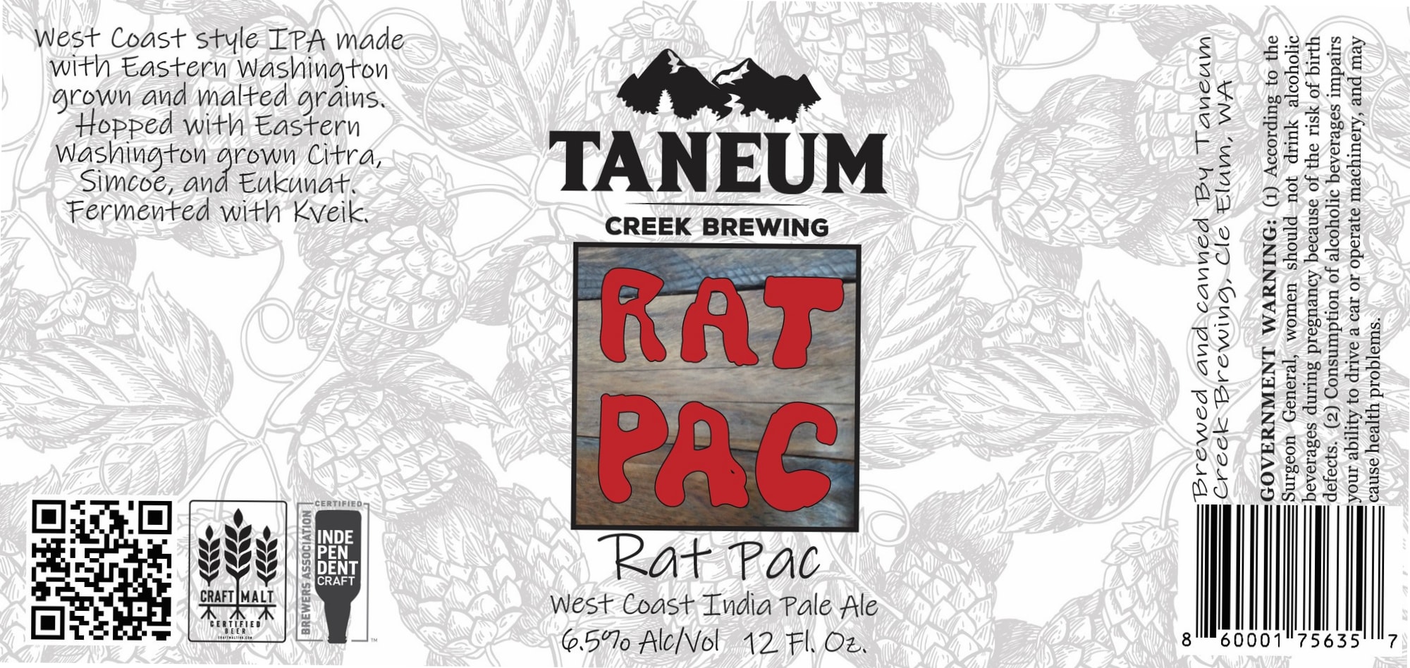 Rat Pac by Taneum Creek Brewing - beer label