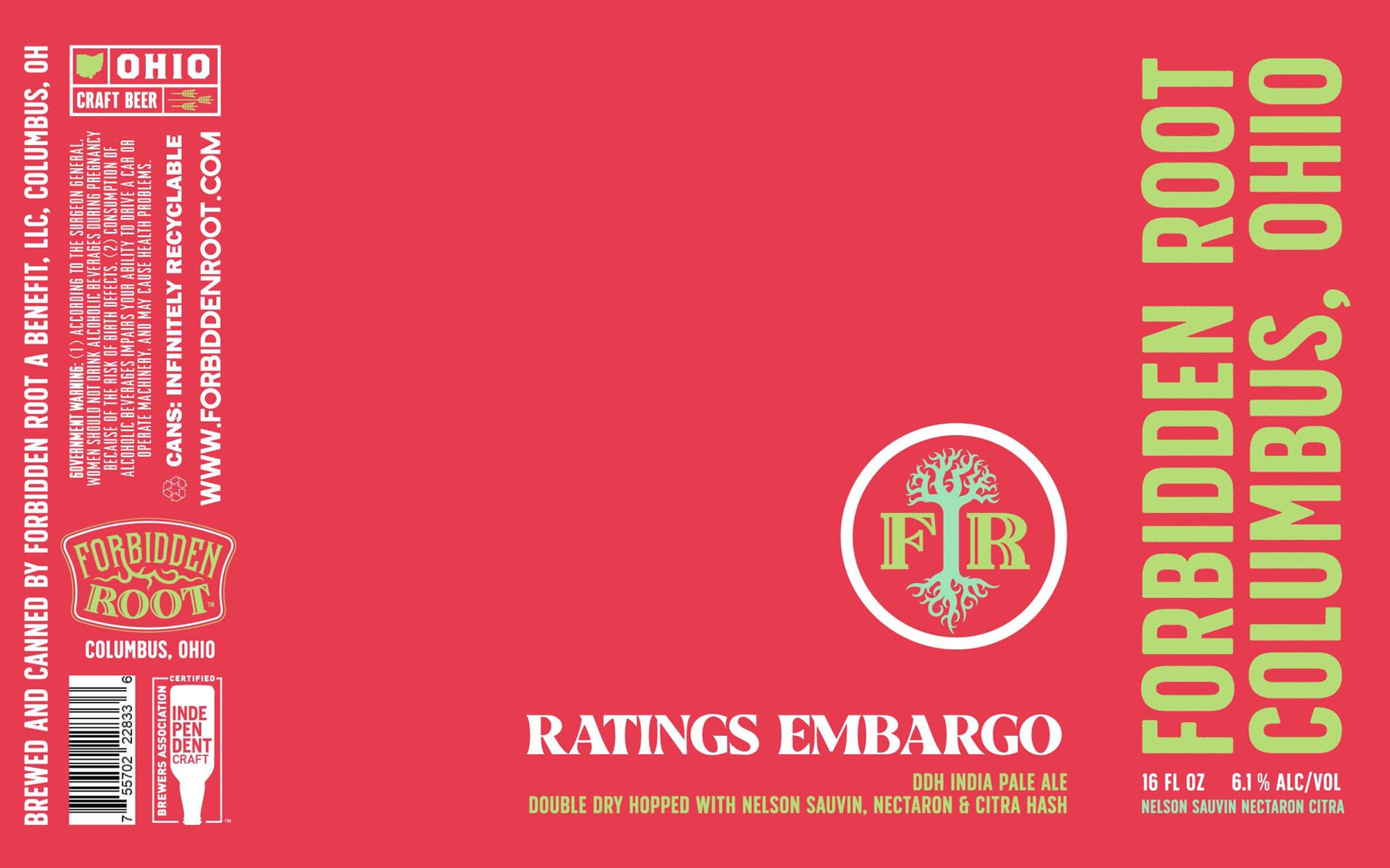 Ratings Embargo by Forbidden Root - beer label