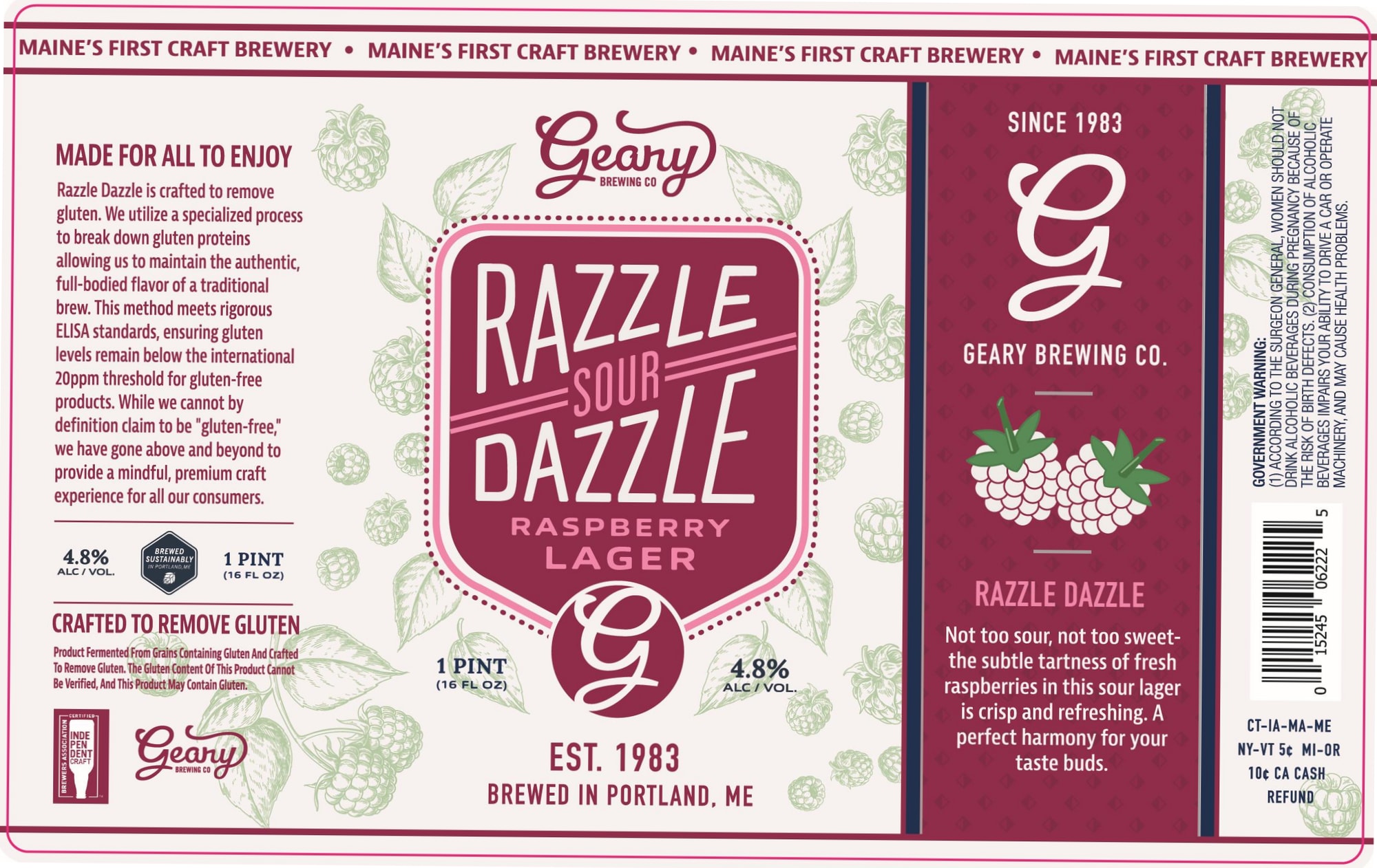 Razzle Dazzle by Geary Brewing Co. - beer label