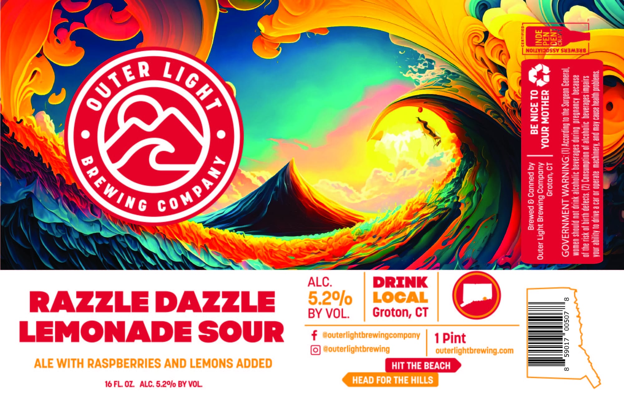 Razzle Dazzle by Outer Light Brewing Company - beer label