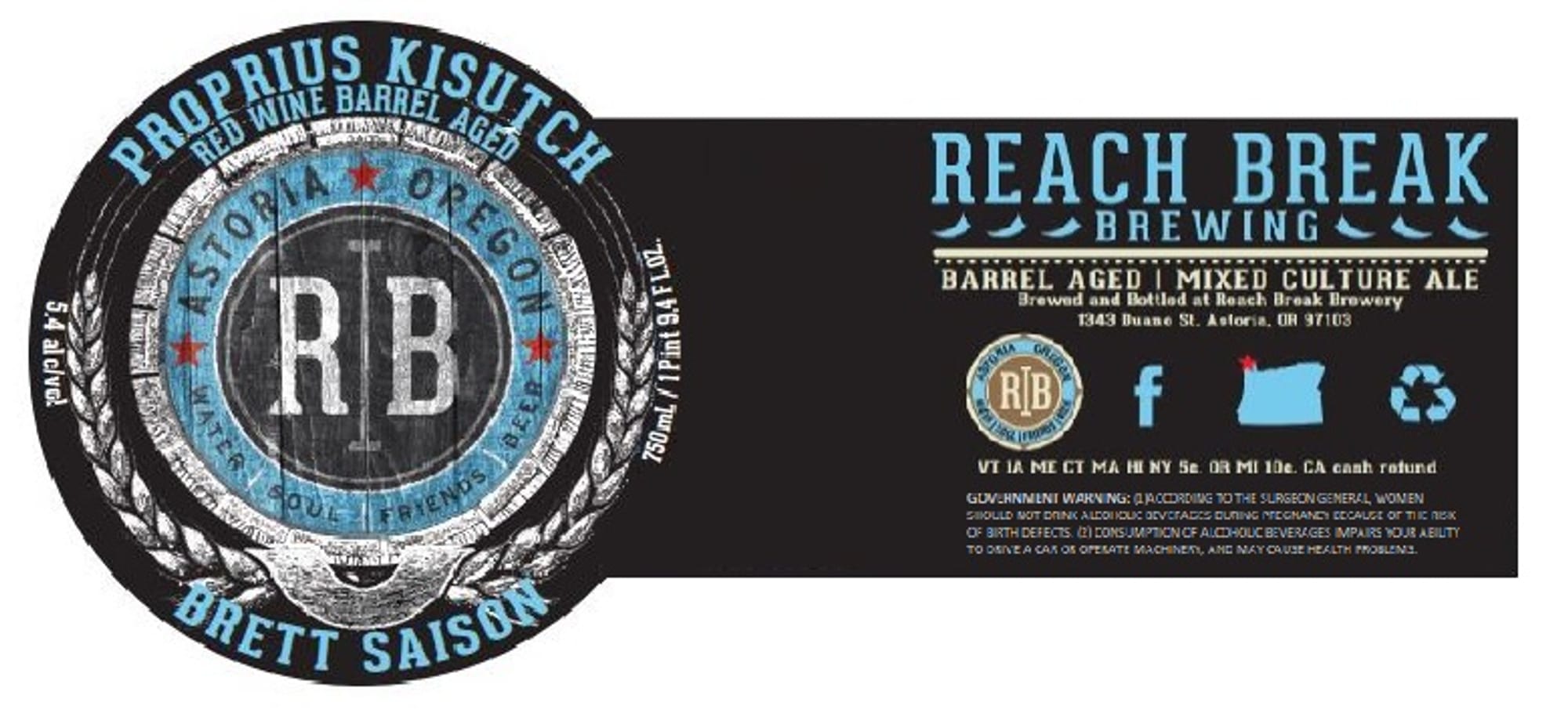 Kisutch by Reach Break Brewing - beer label