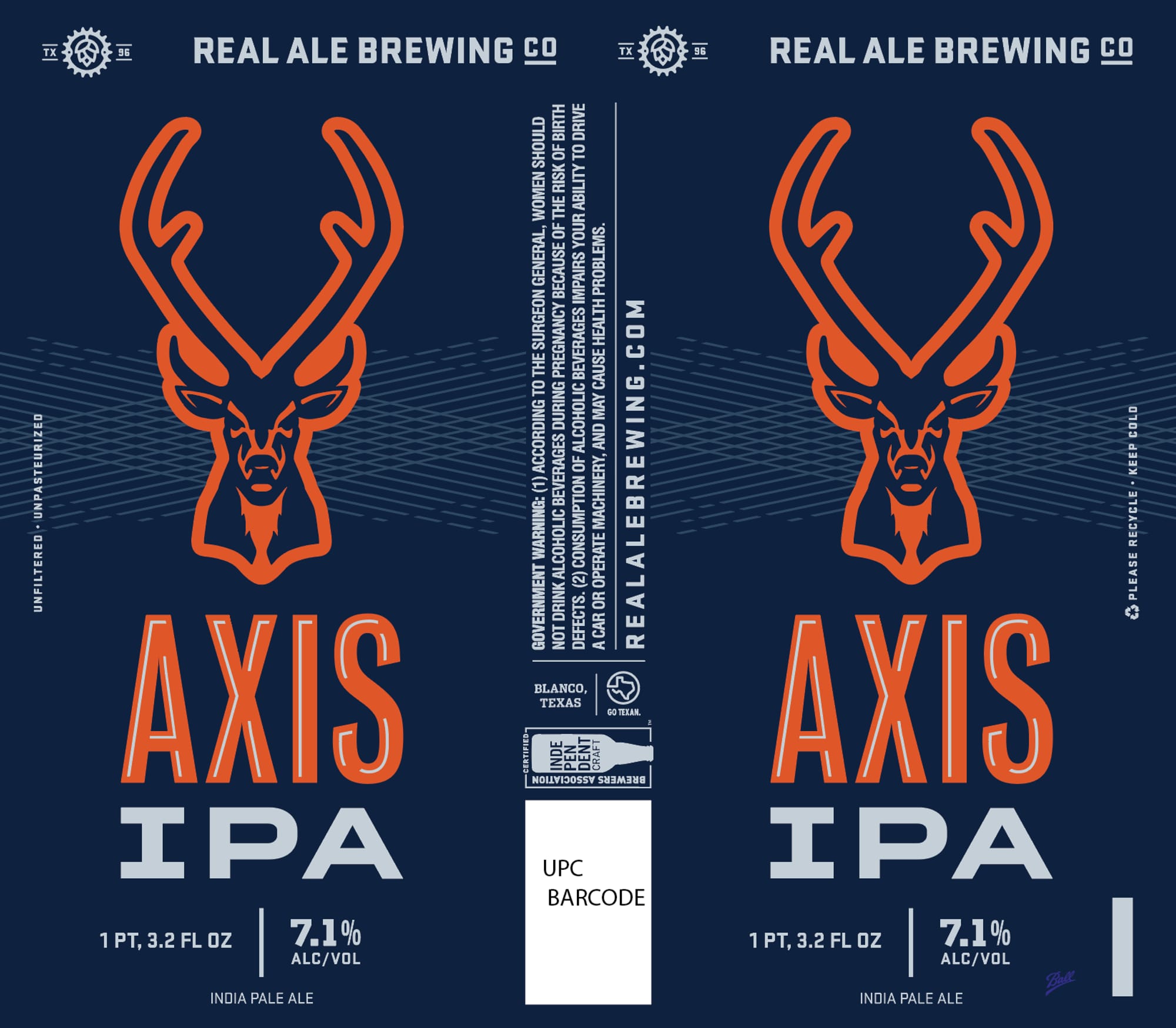 Axis IPA by Real Ale Brewing Co. - beer label