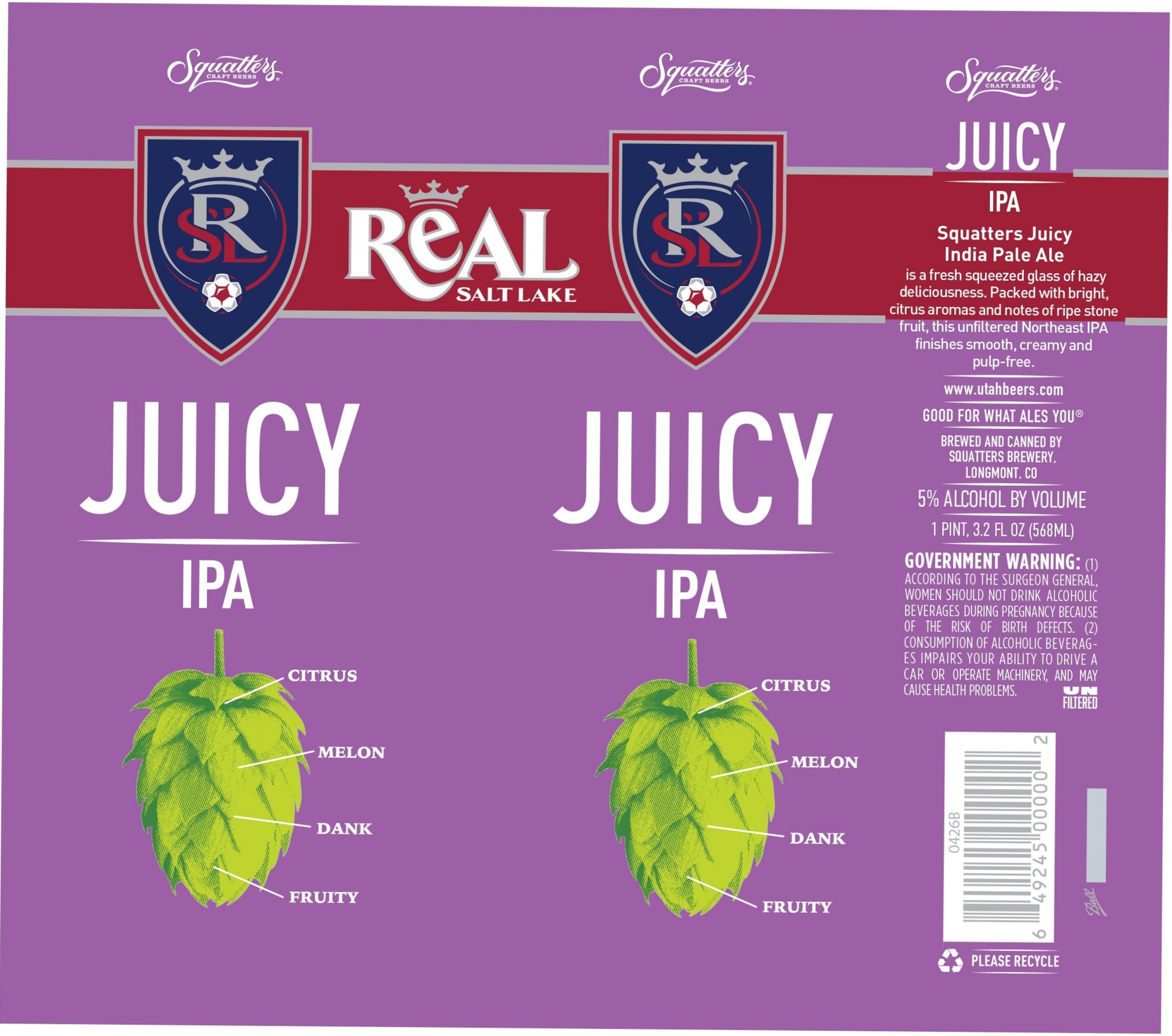 Real Juicy IPA by Squatters Pub Brewery - beer label