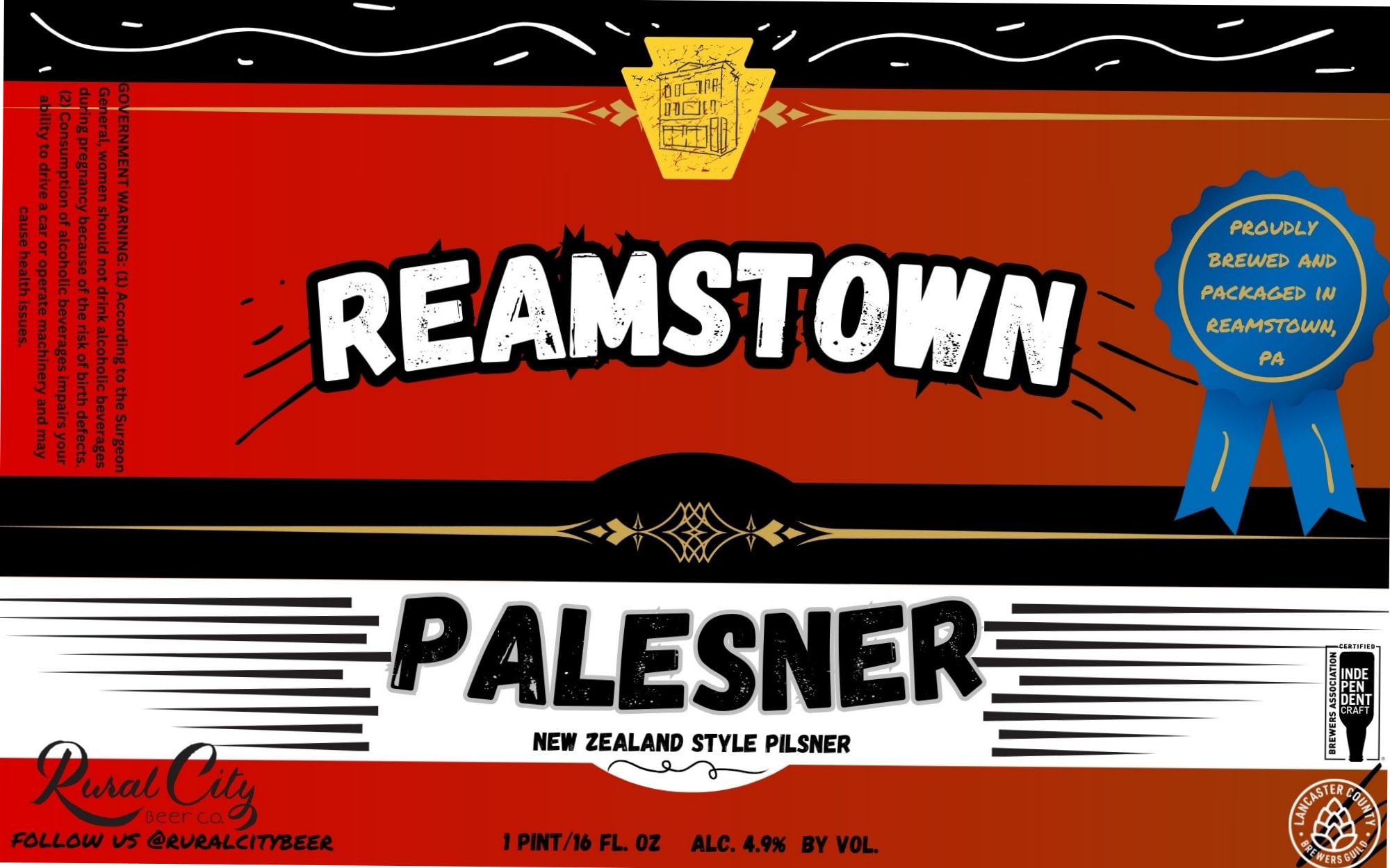 Reamstown PaleSner by Rural City Beer Co. - beer label