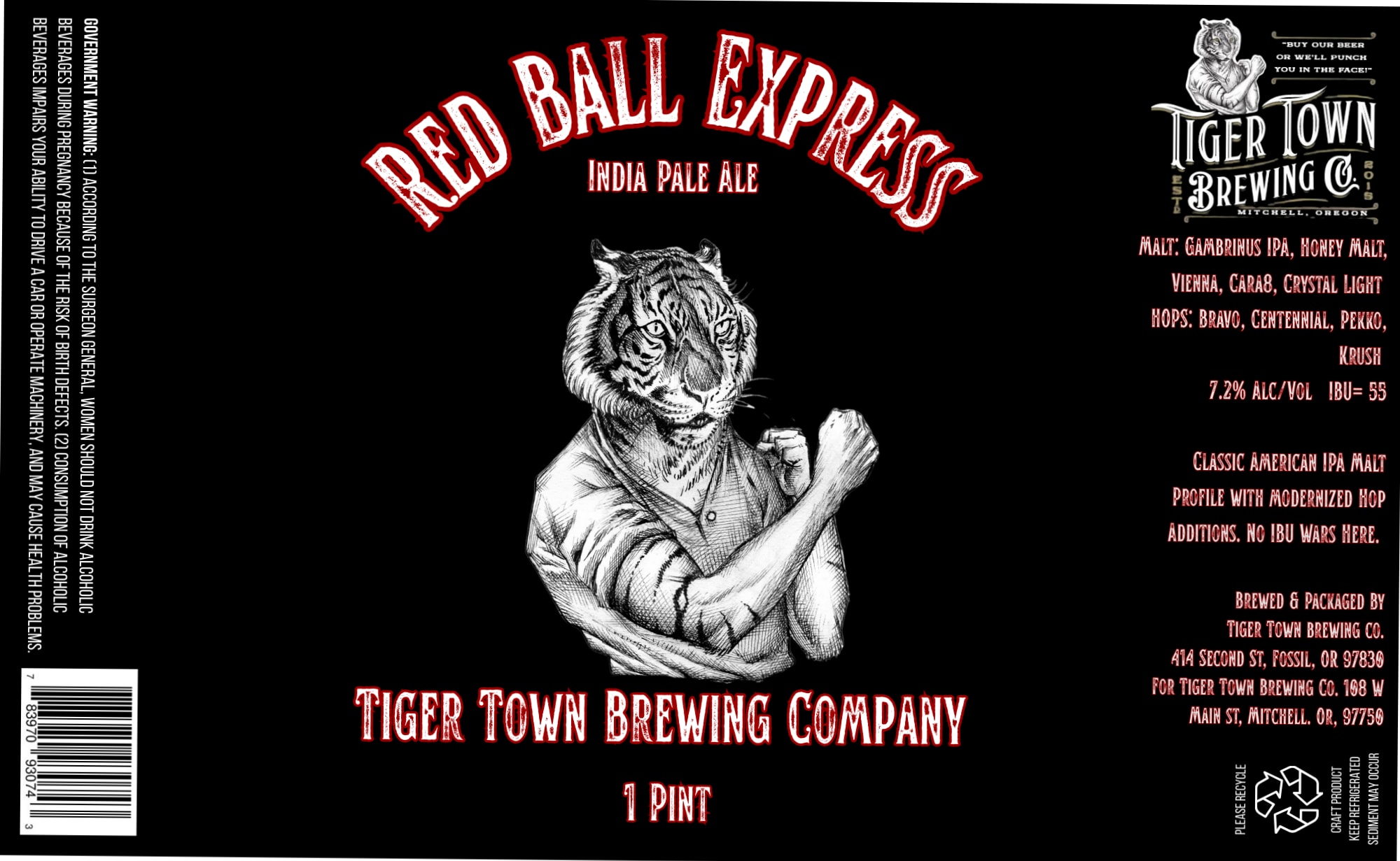 Red Ball Express by Tiger Town Brewing Co. - beer label