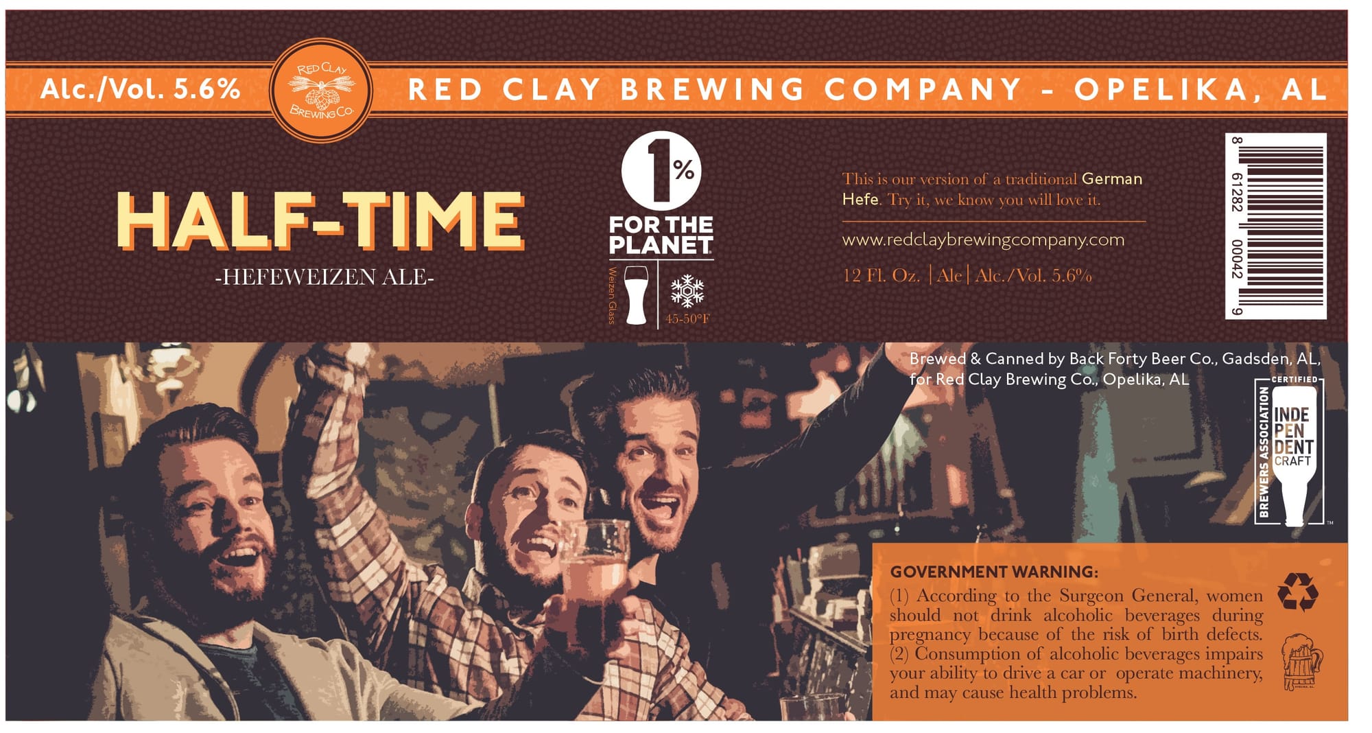 Half-Time by Red Clay Brewing Company - beer label