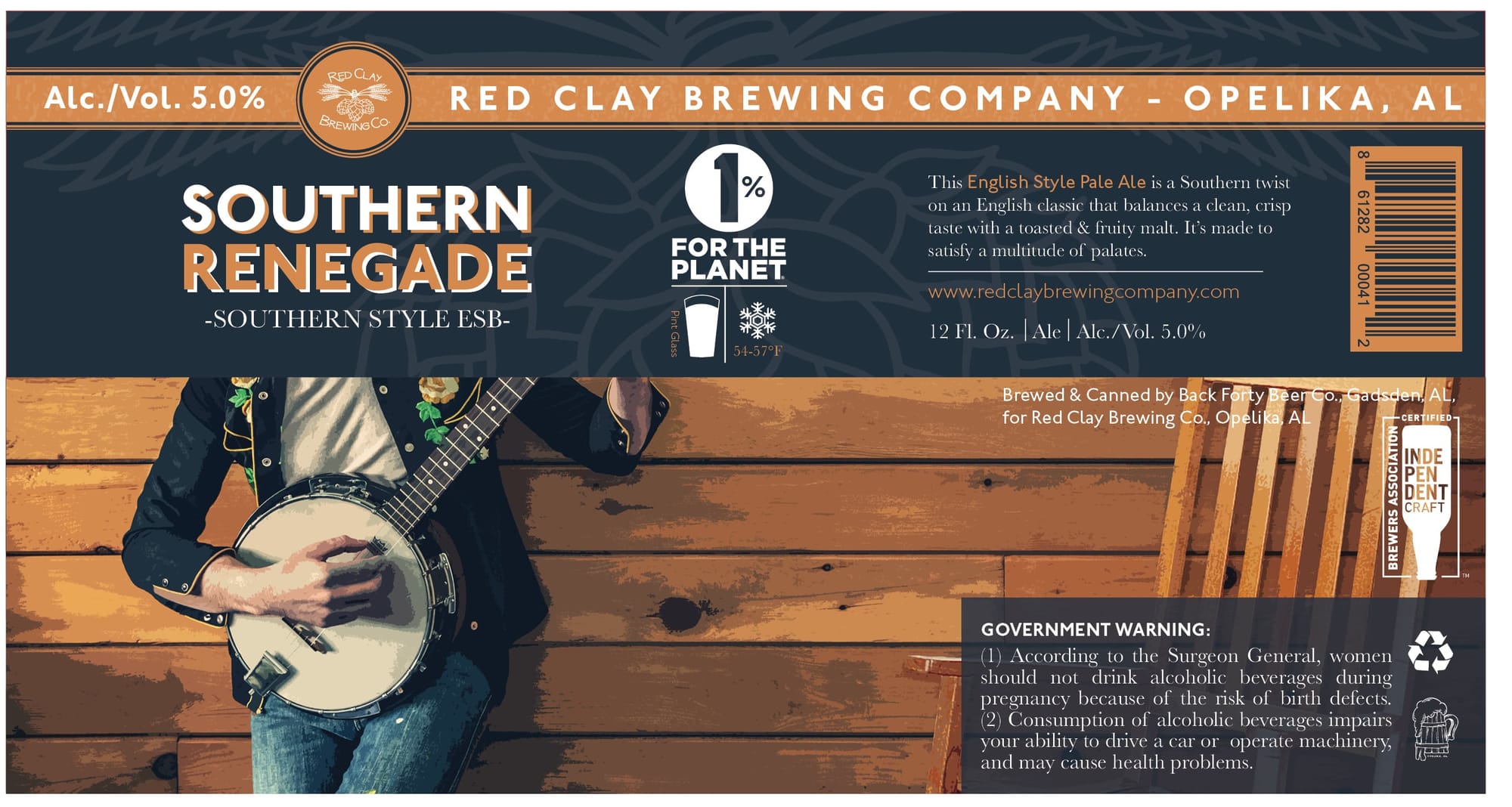 Southern Renegade by Red Clay Brewing Co. - beer label