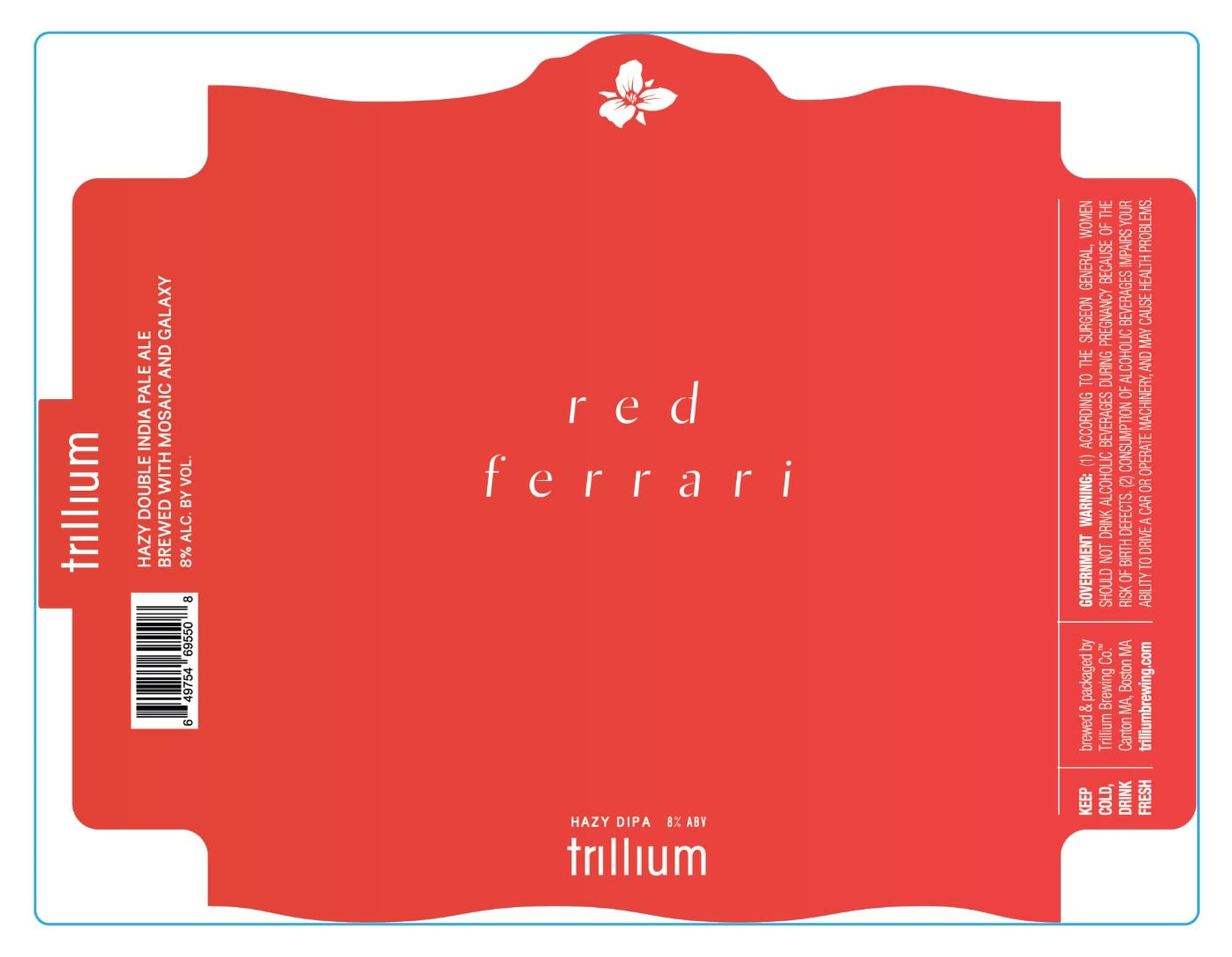 Red Ferrari by Trillium Brewing Company - beer label