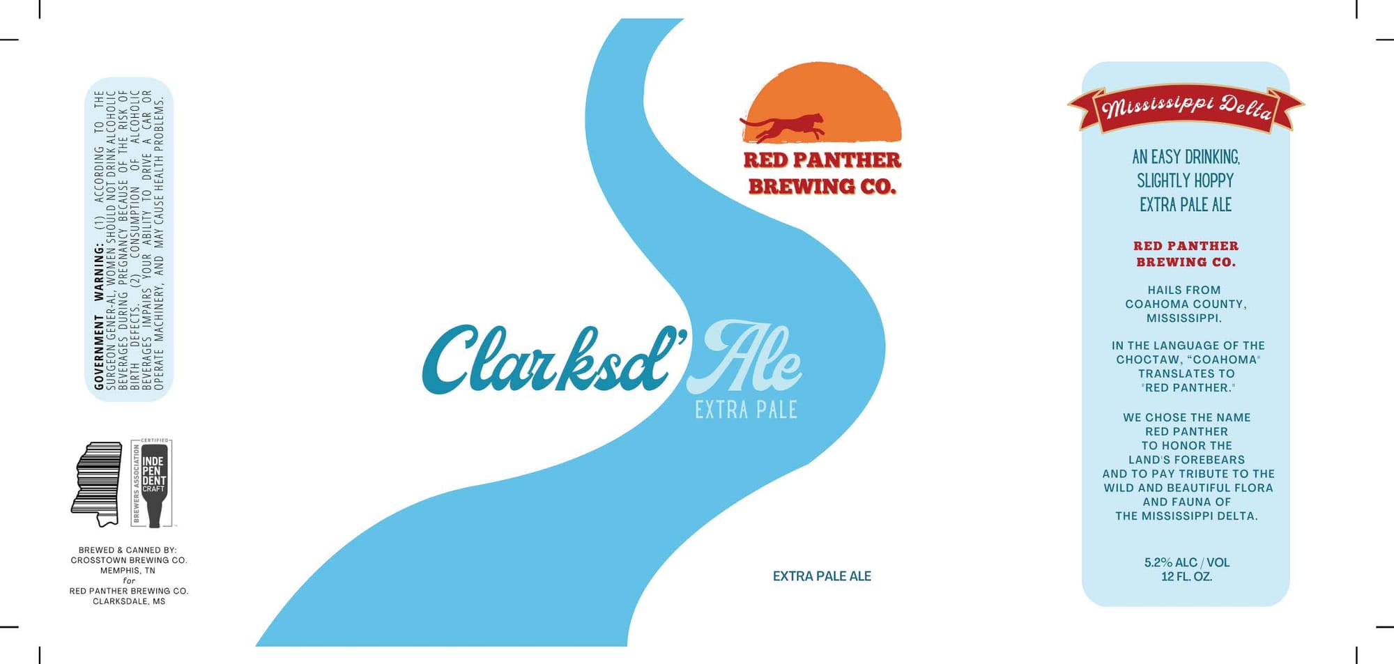 Clarksdale Ale by Red Panther Brewing Co. - beer label