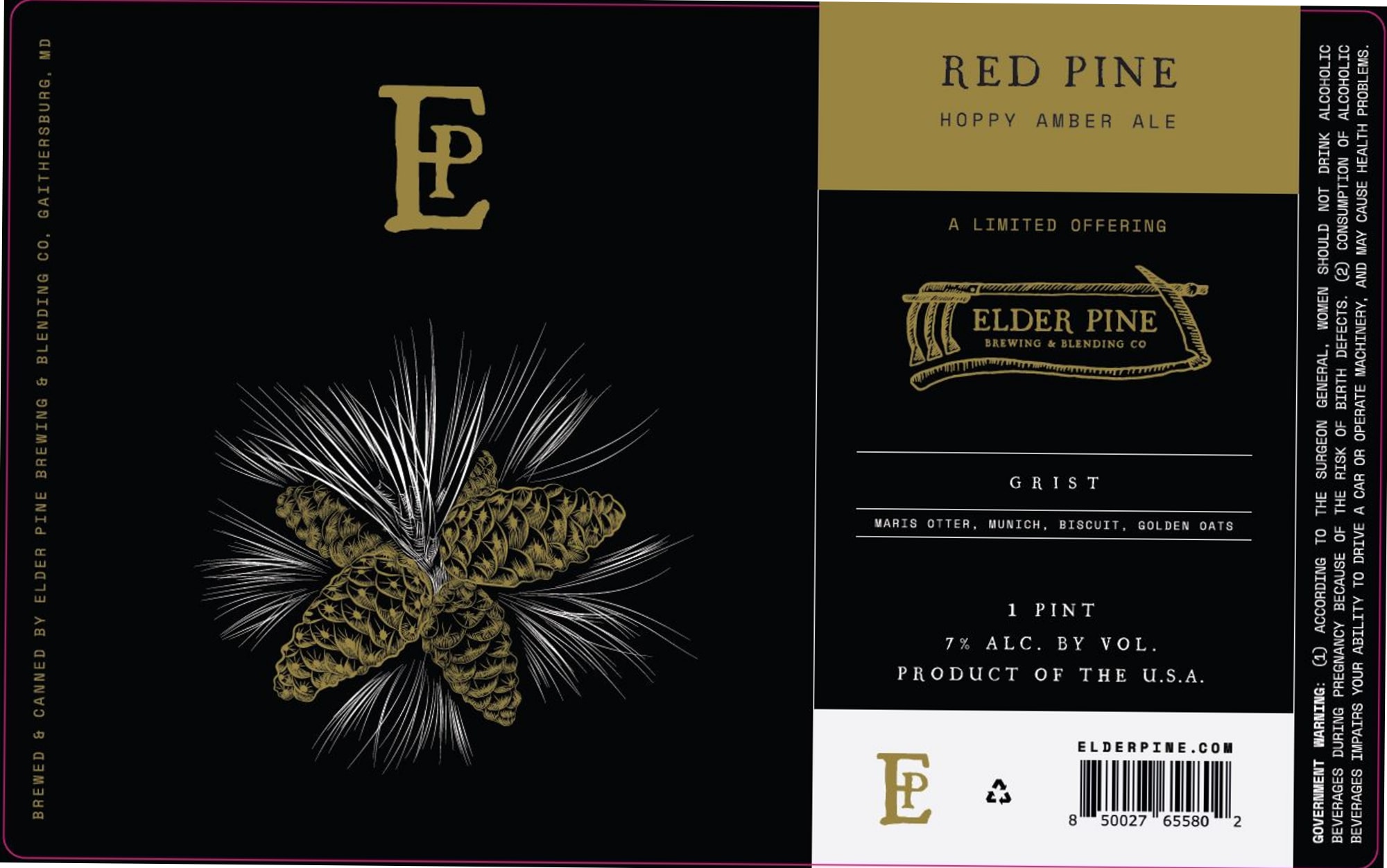 Red Pine by Elder Pine Brewing & Blending Co. - beer label