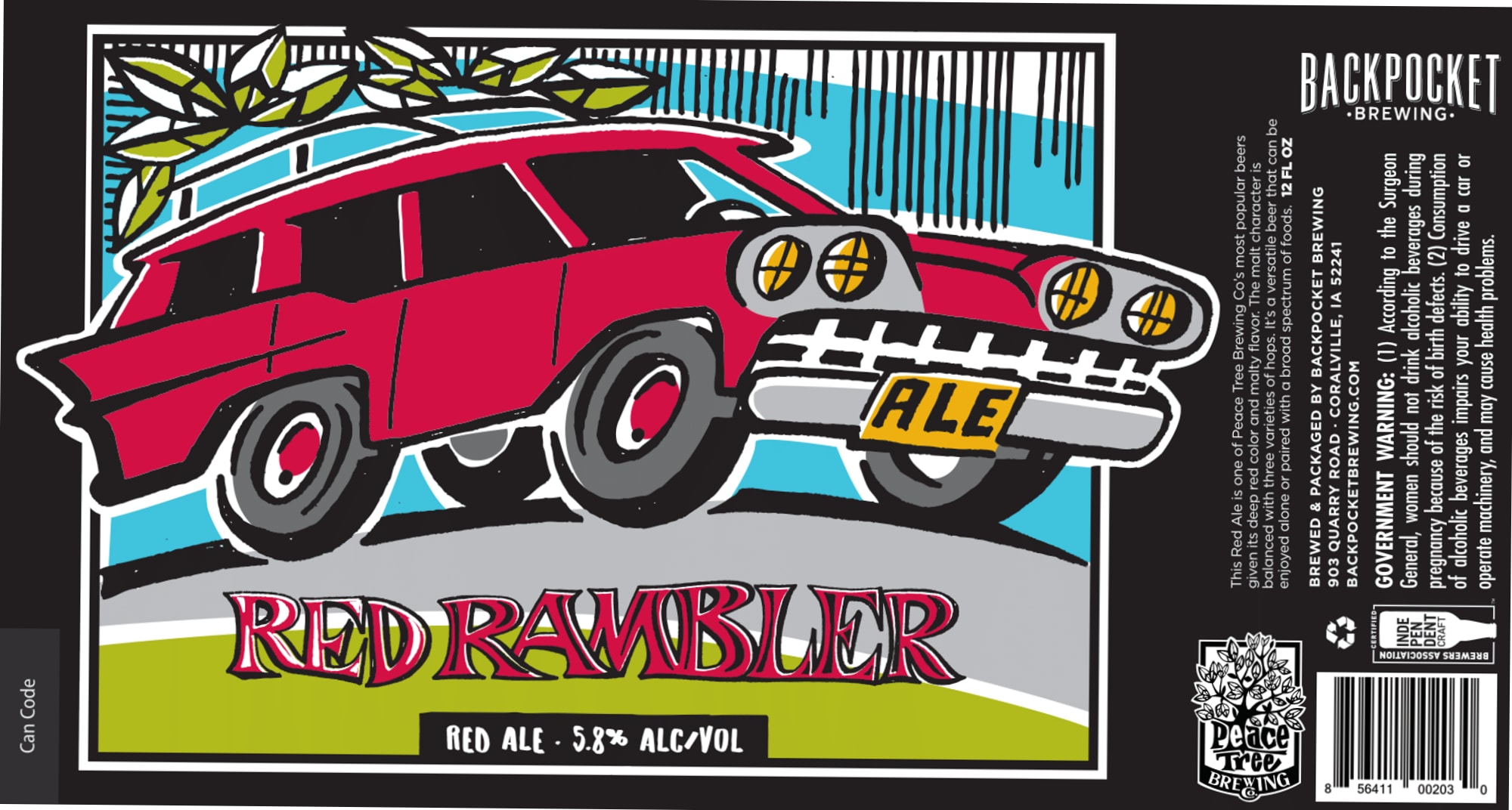 Red Rambler by Backpocket Brewing - beer label