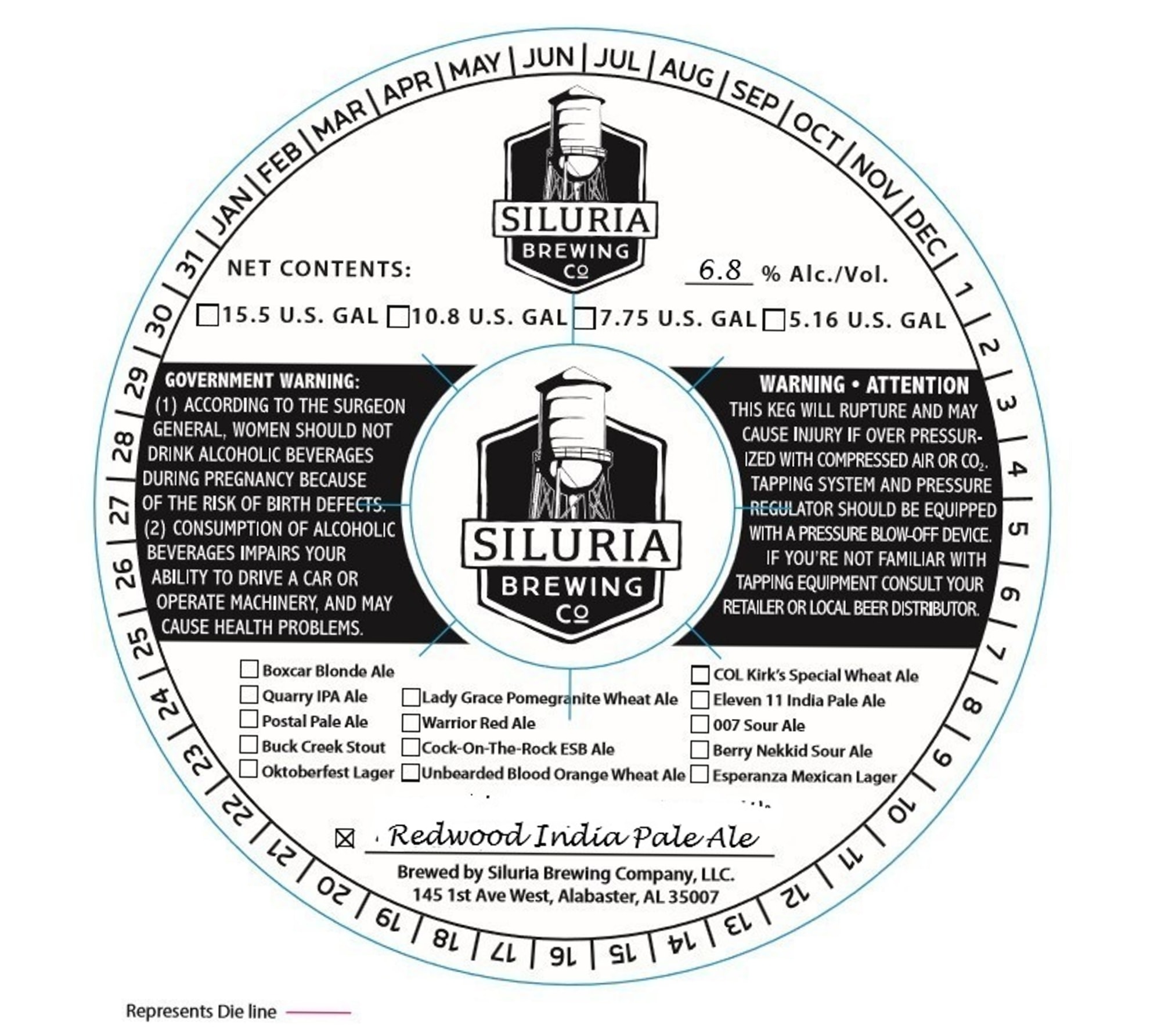 Redwood India Pale Ale by Siluria Brewing Company - beer label