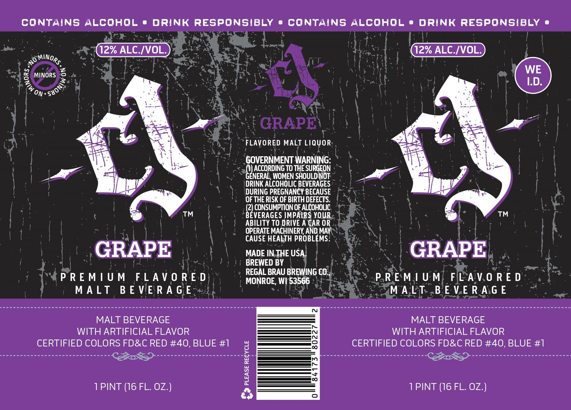 Grape by Regal Brew Beverage Co. - beer label