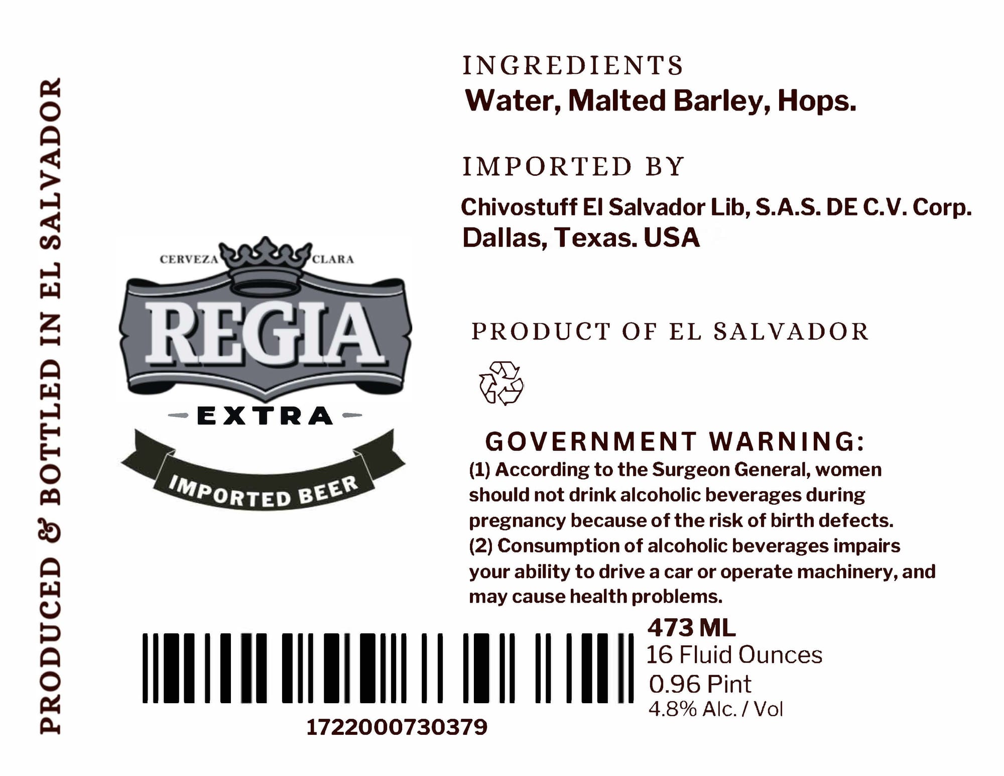 Regia Extra by Cerveza Regia - beer label