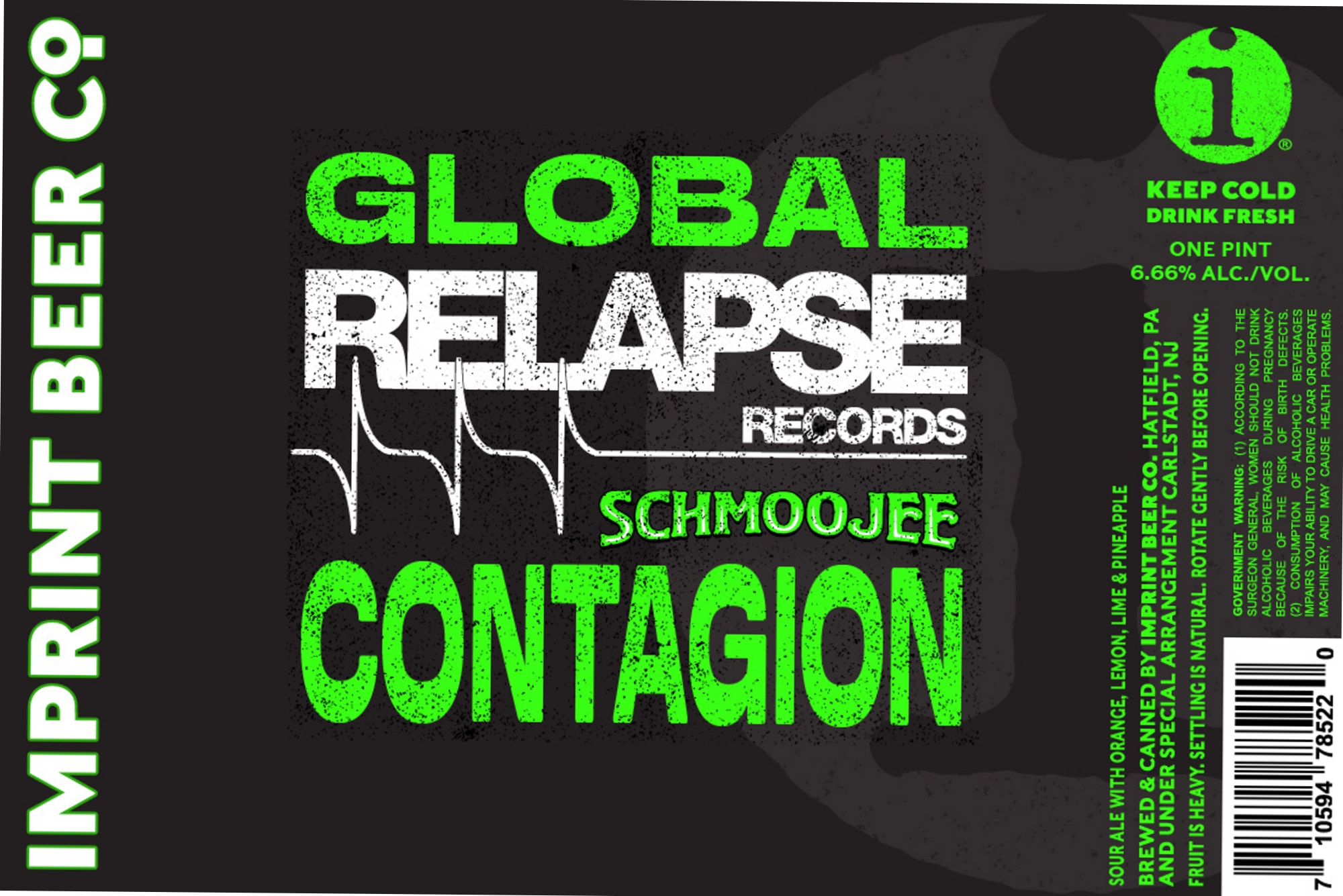 Relapse Records Contagion by Global Beer Co. - beer label