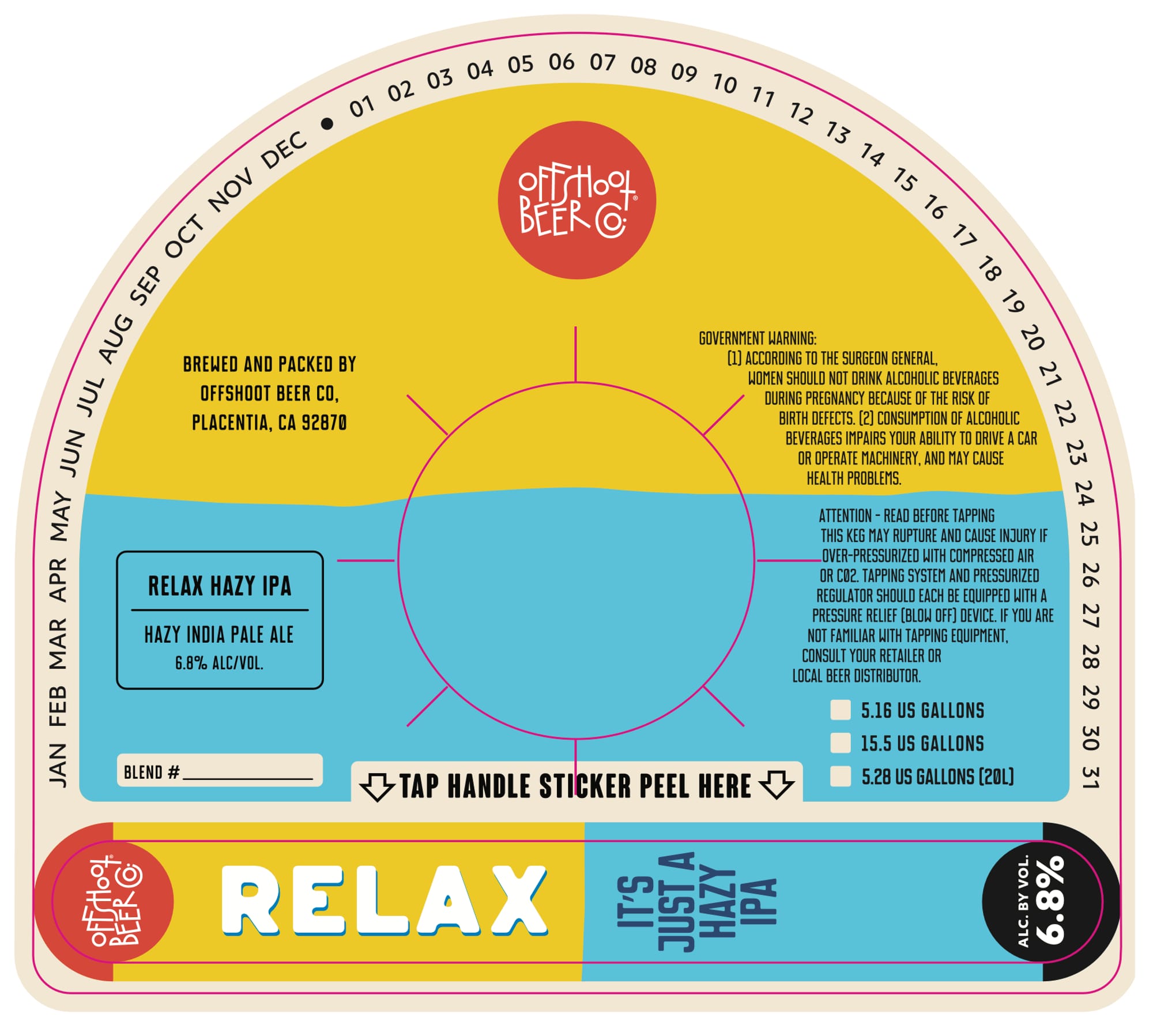 Relax Hazy IPA by Offshoot Beer Co. - beer label