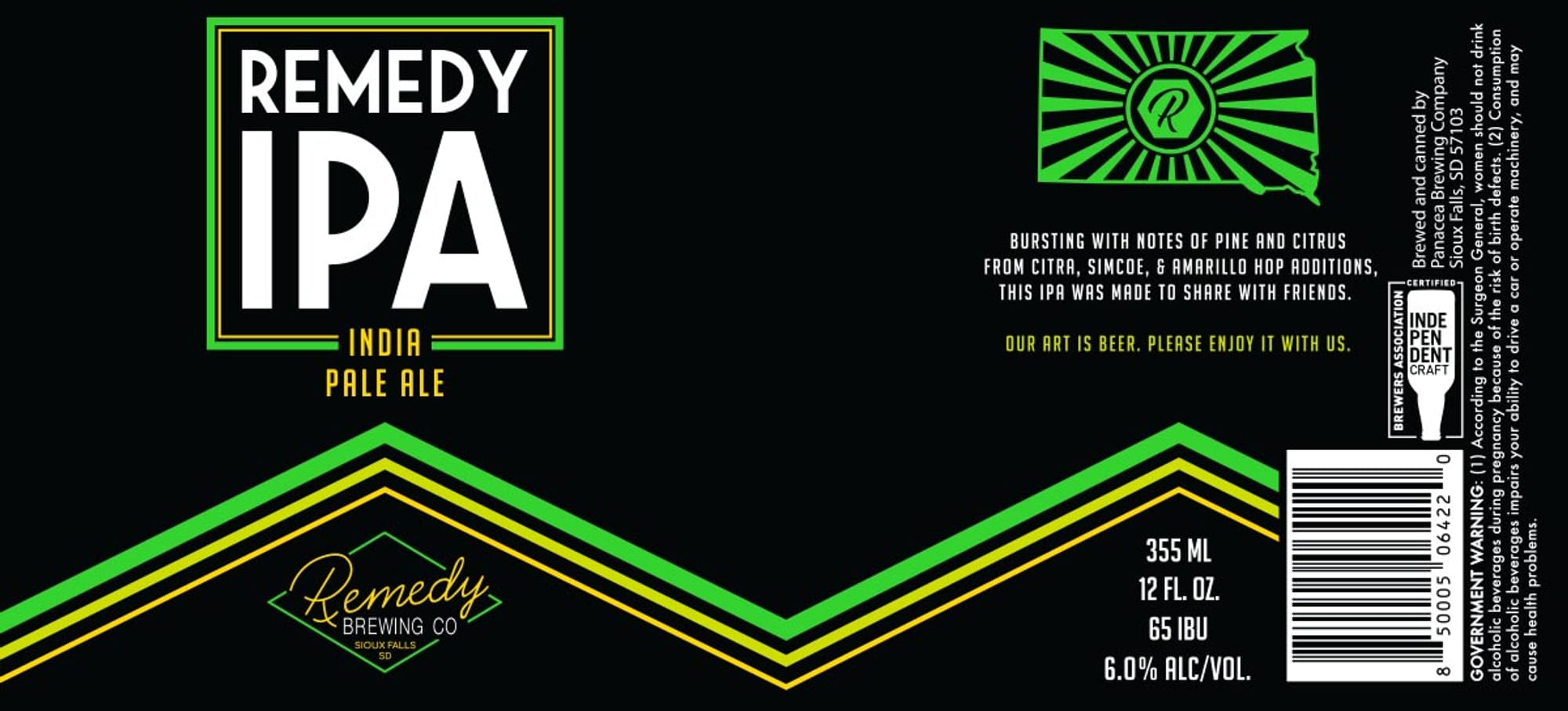 Remedy IPA by Panacea Brewing Company - beer label