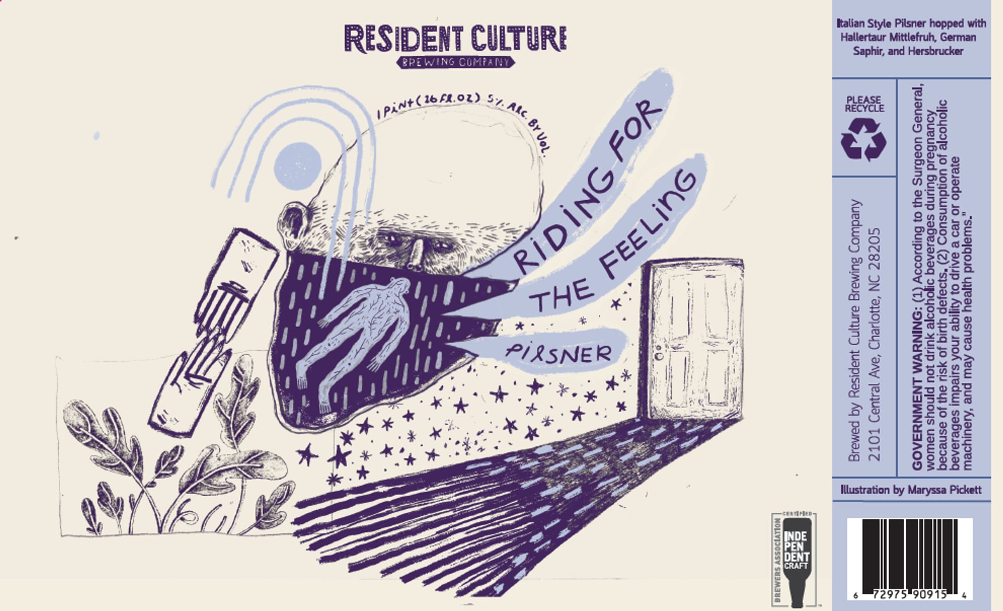 Riding the Feeling by Resident Culture Brewing Company - beer label