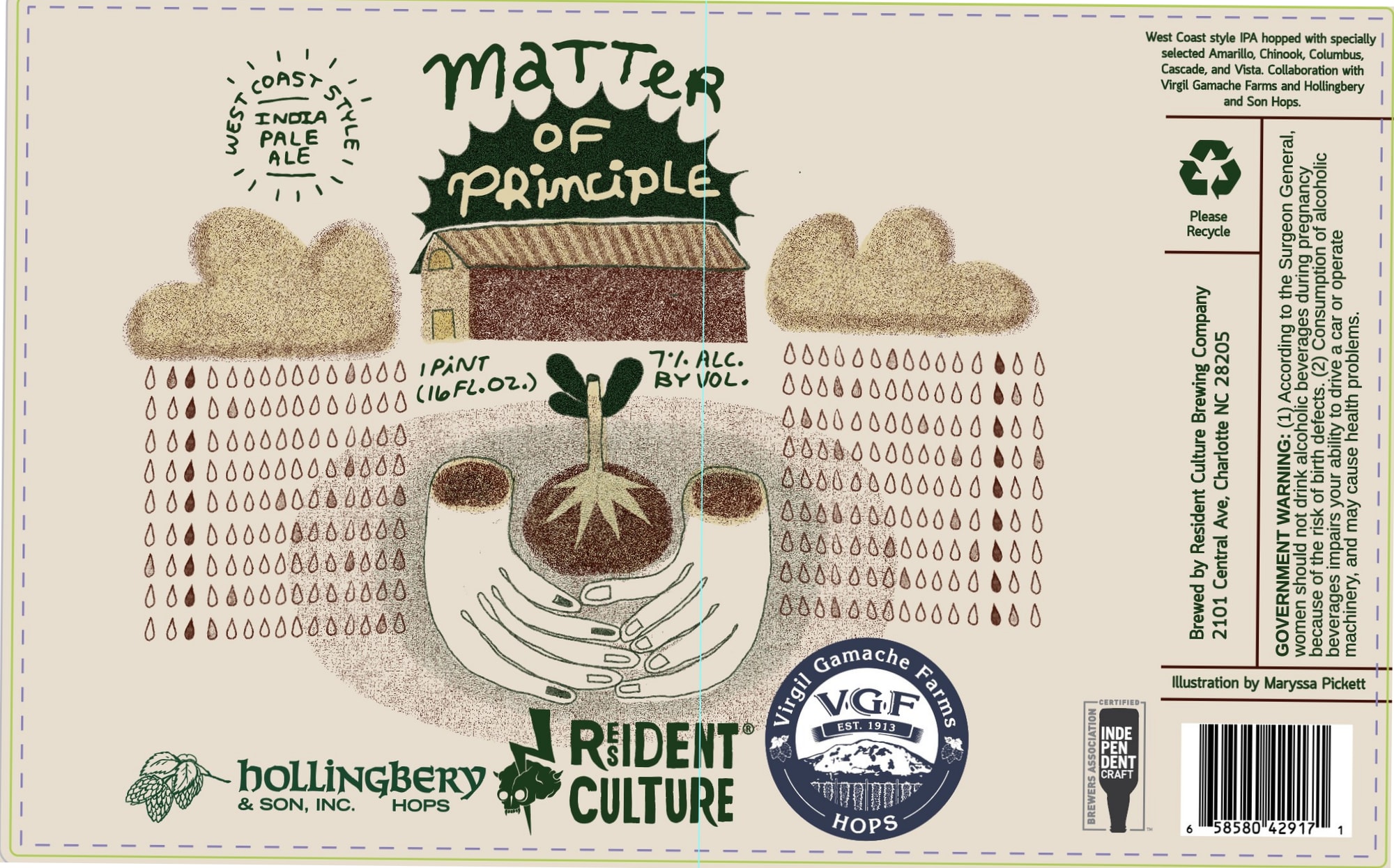 Matter of Principle by Resident Culture Brewing Company - beer label