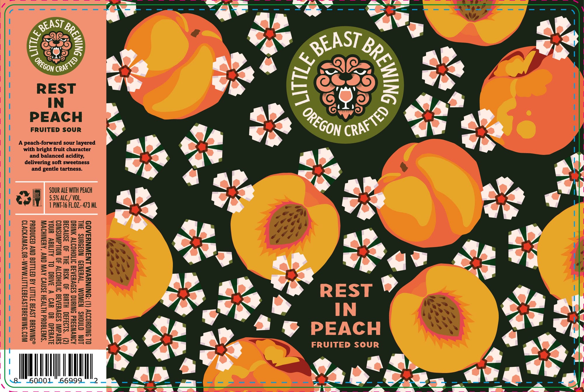 Rest in Peach by Little Beast Brewing - beer label