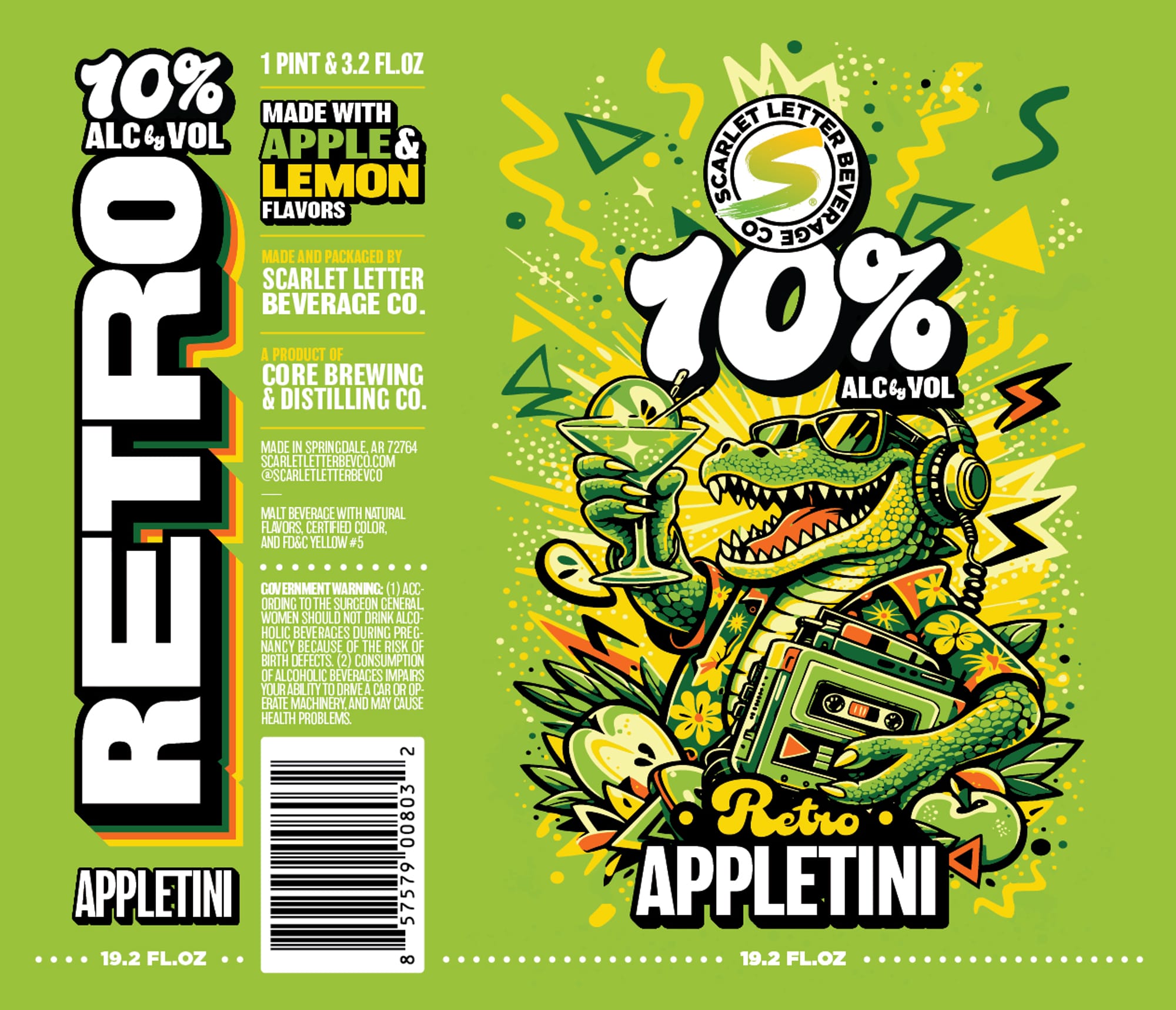 Retro Appletini by Scarlet Letter Beverage Co. - beer label