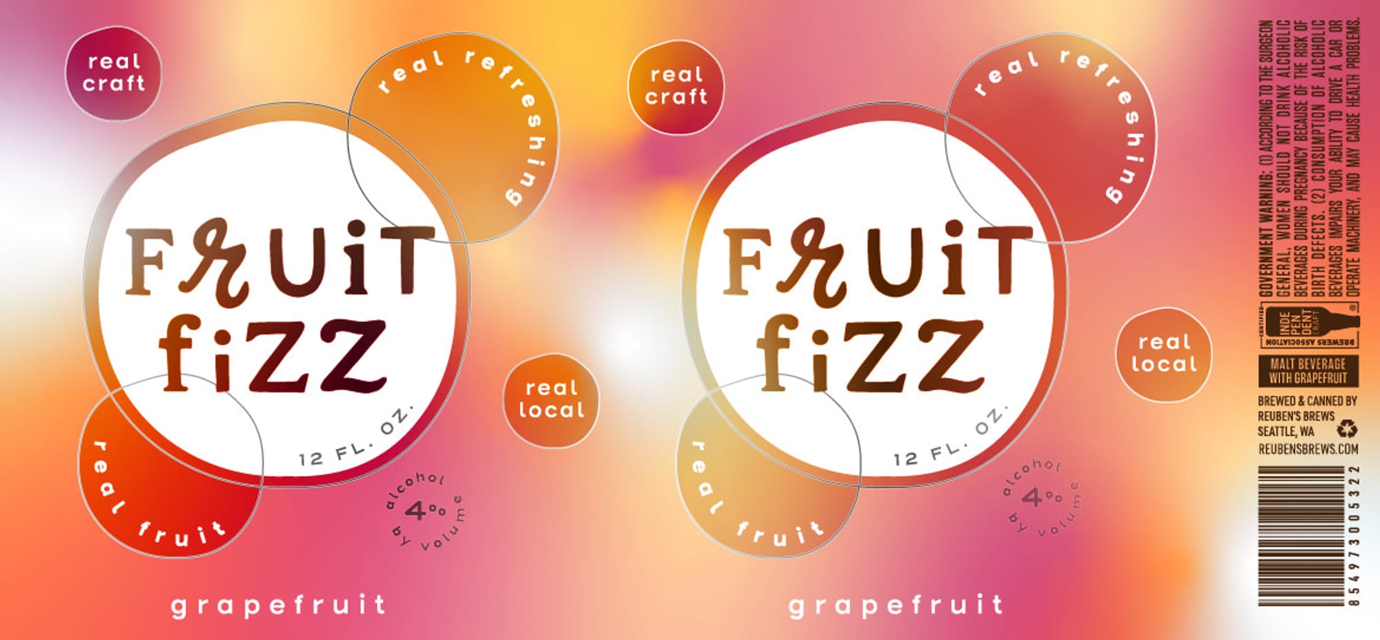 Fruit Fizz by Reuben’s Brews - beer label