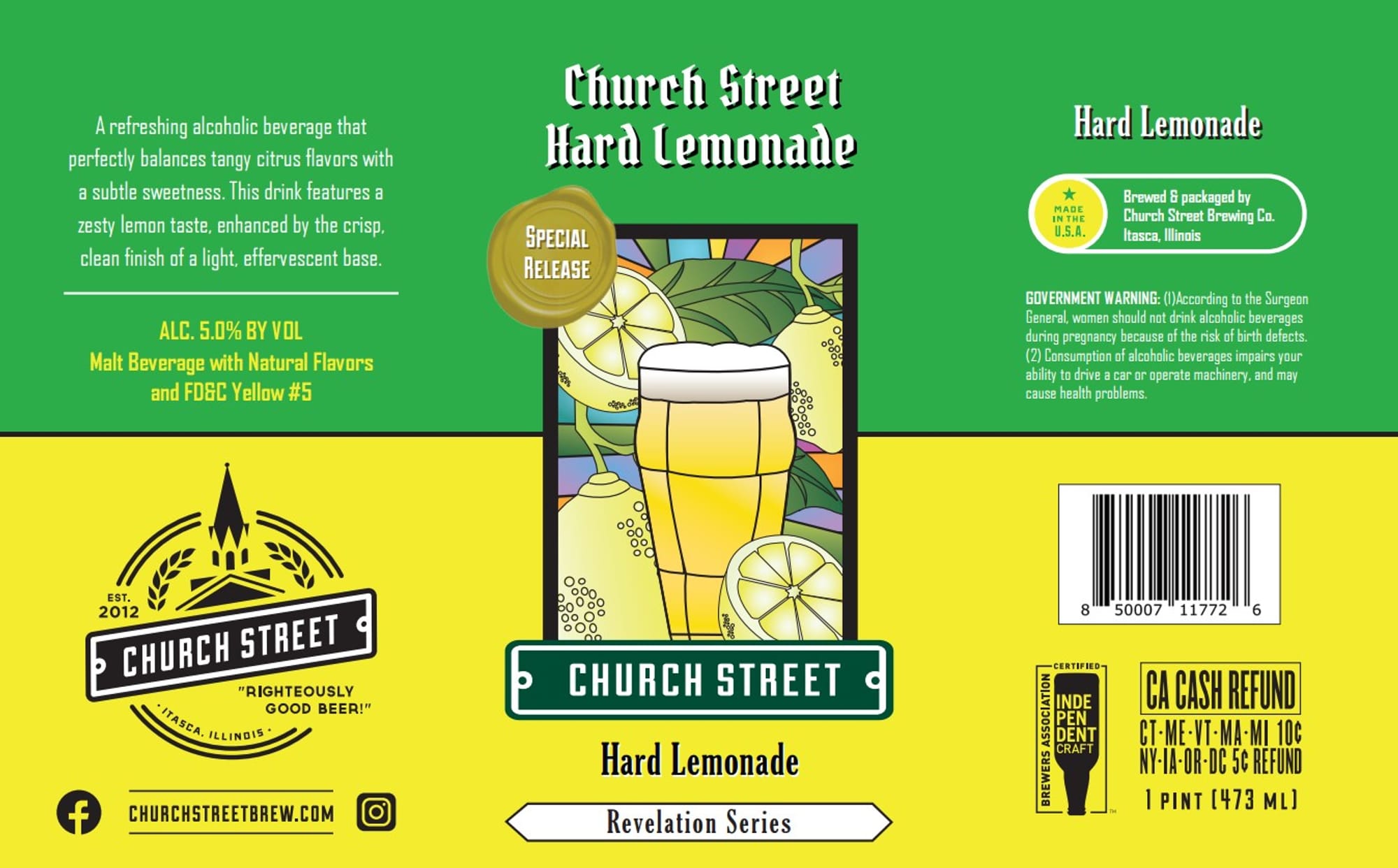 Revelation Hard Lemonade by Church Street Brewing Co. - beer label