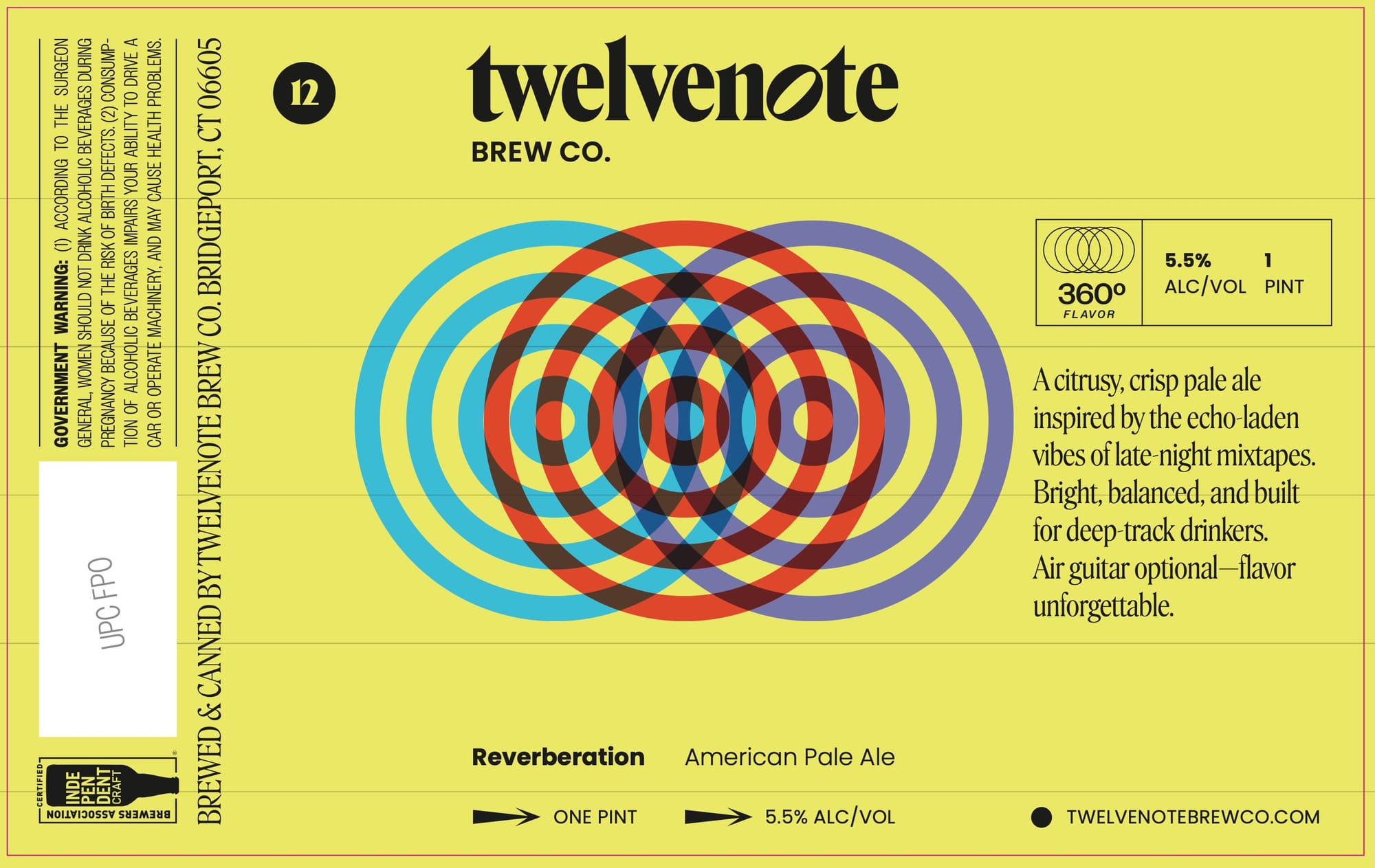 Reverbération by TwelveNote Brew Co. - beer label