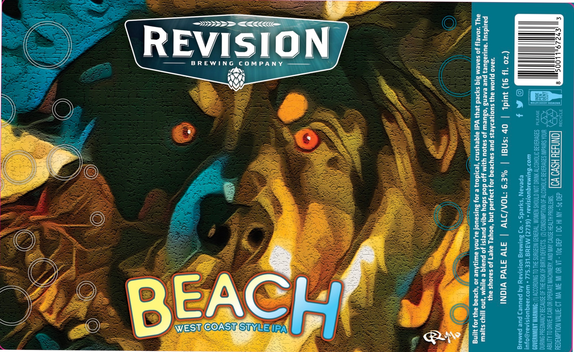 Beach by Revision Brewing Company - beer label