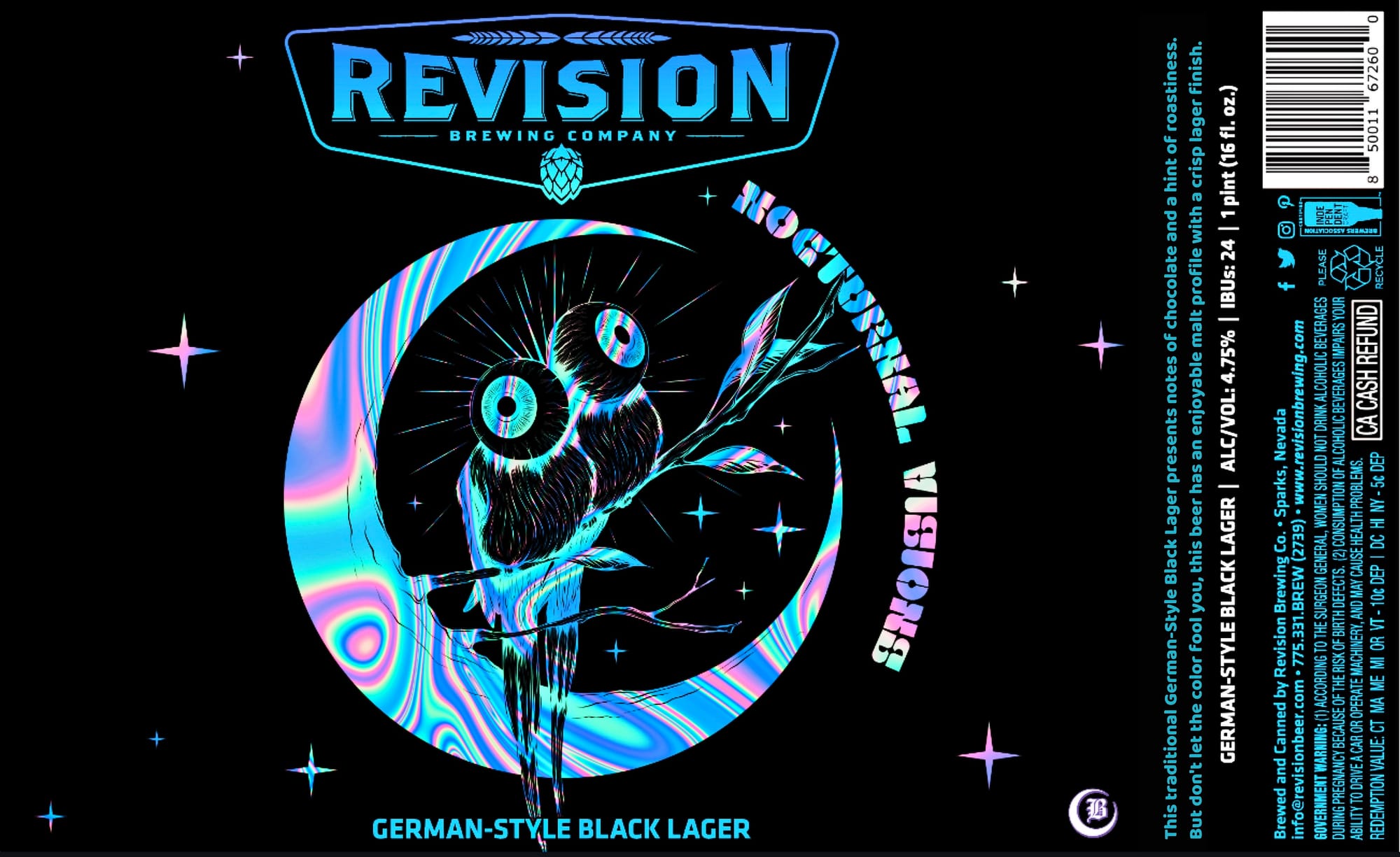 Visionary by Revision Brewing Company - beer label