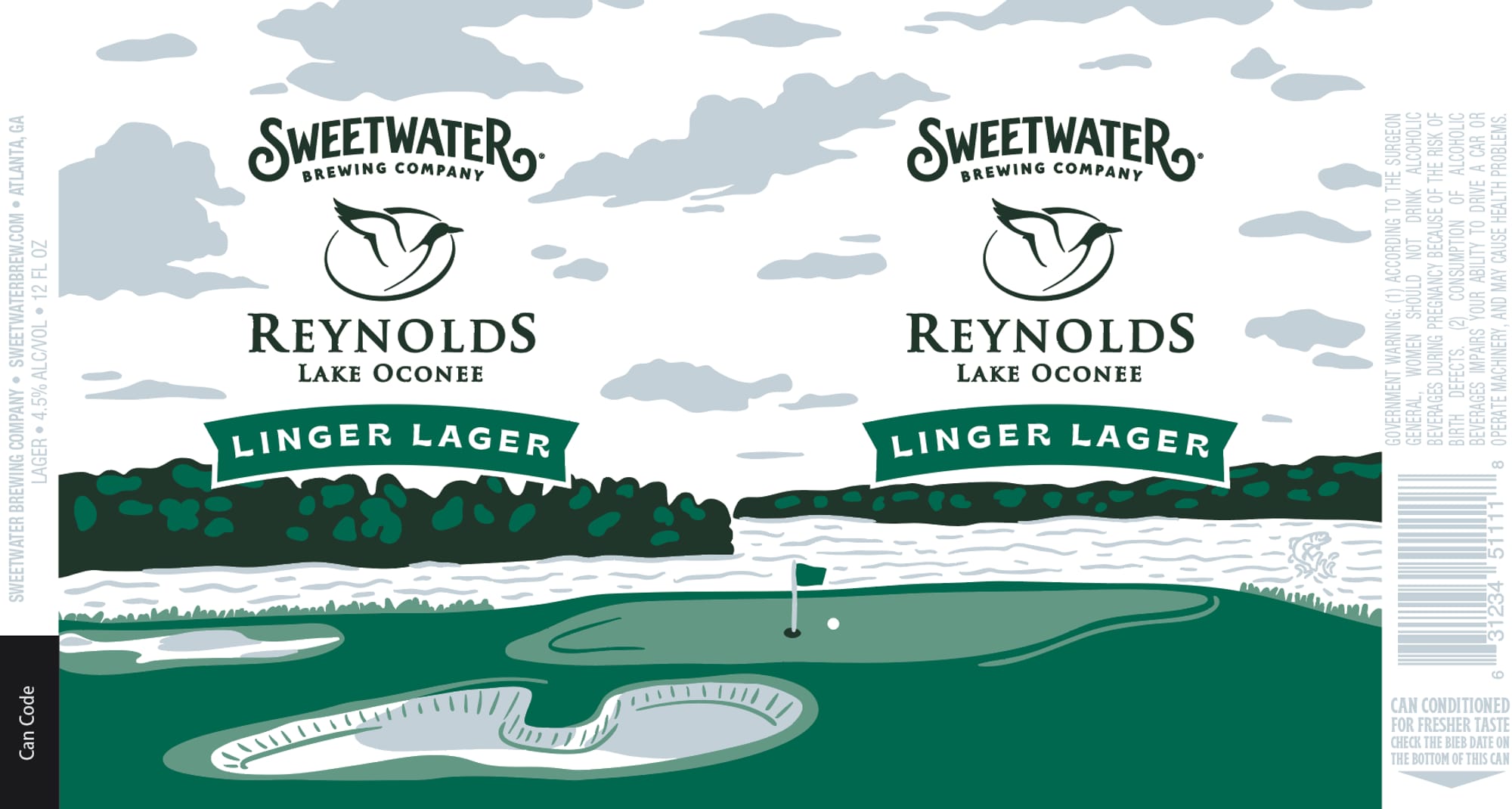 Reynolds Lake Oconee Linger Lager by SweetWater Brewing Company - beer label