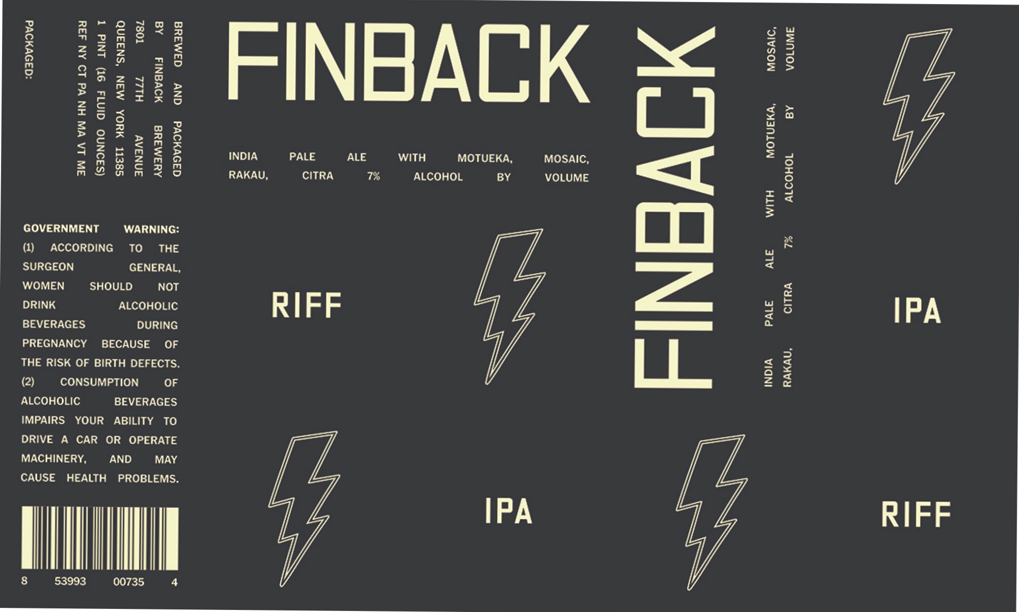 Riff by Finback Brewery - beer label